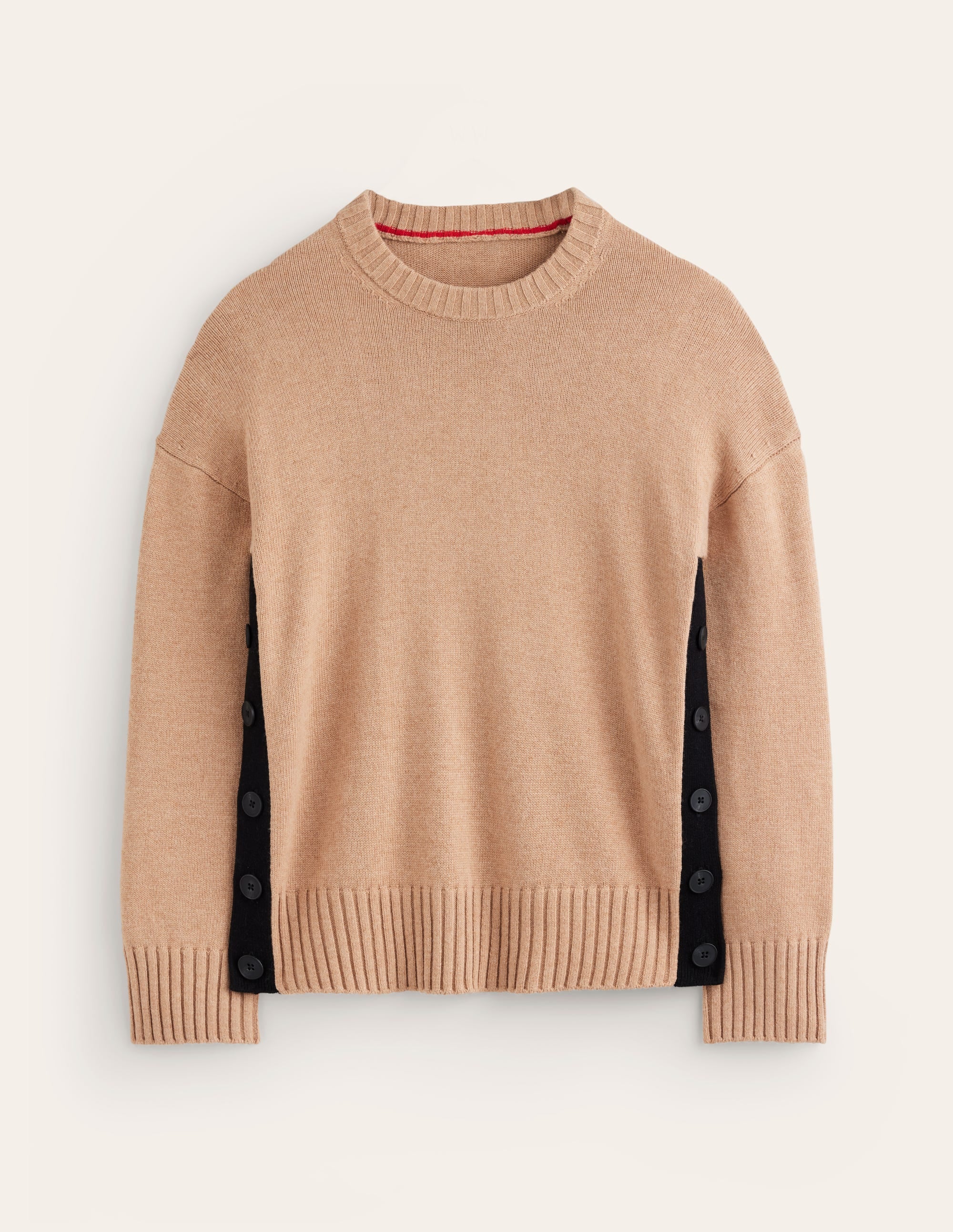  Zia Button Side Jumper-Camel Melange、mySite、ashleygrahame