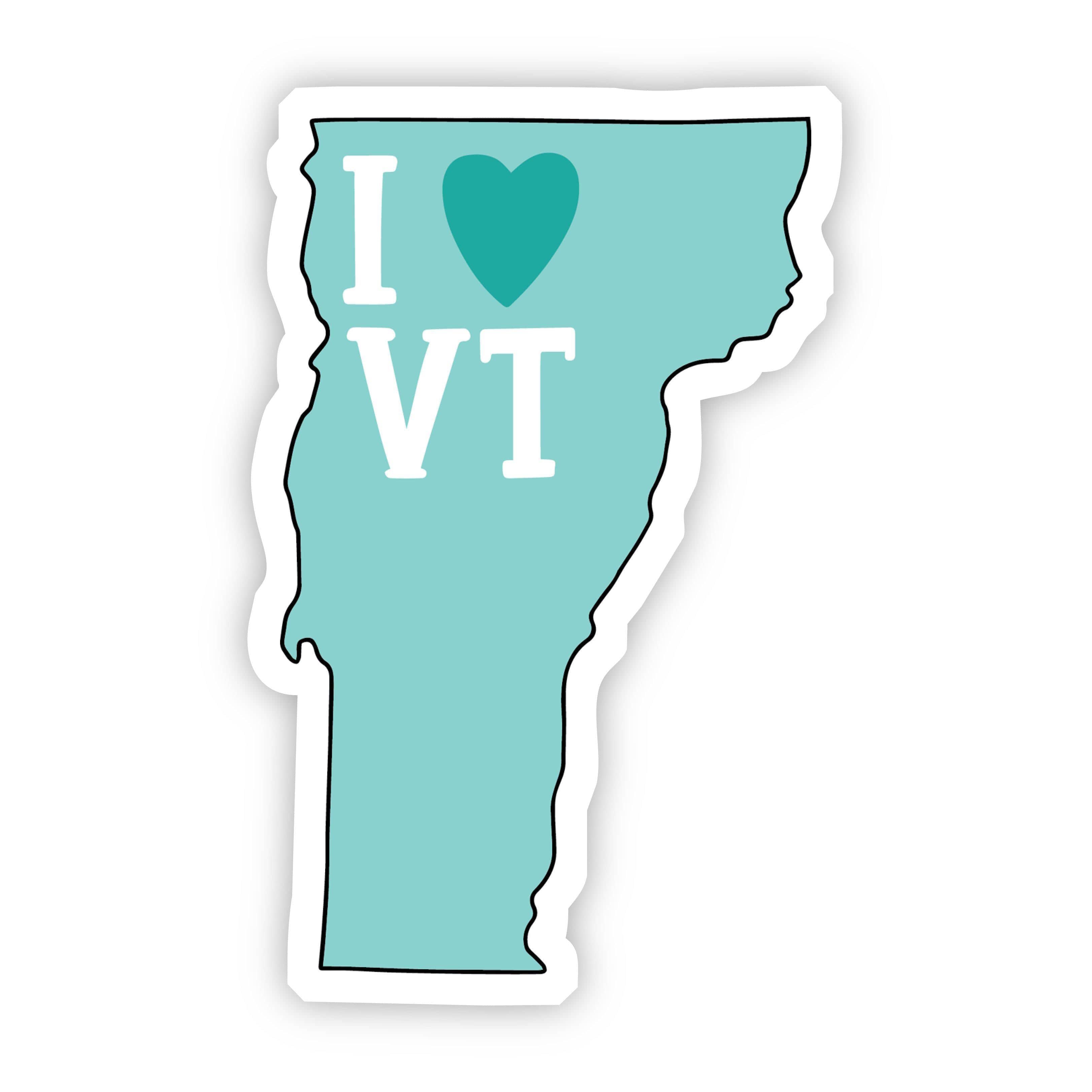  I Love Vermont Teal Sticker、mySite、elrpsem3k