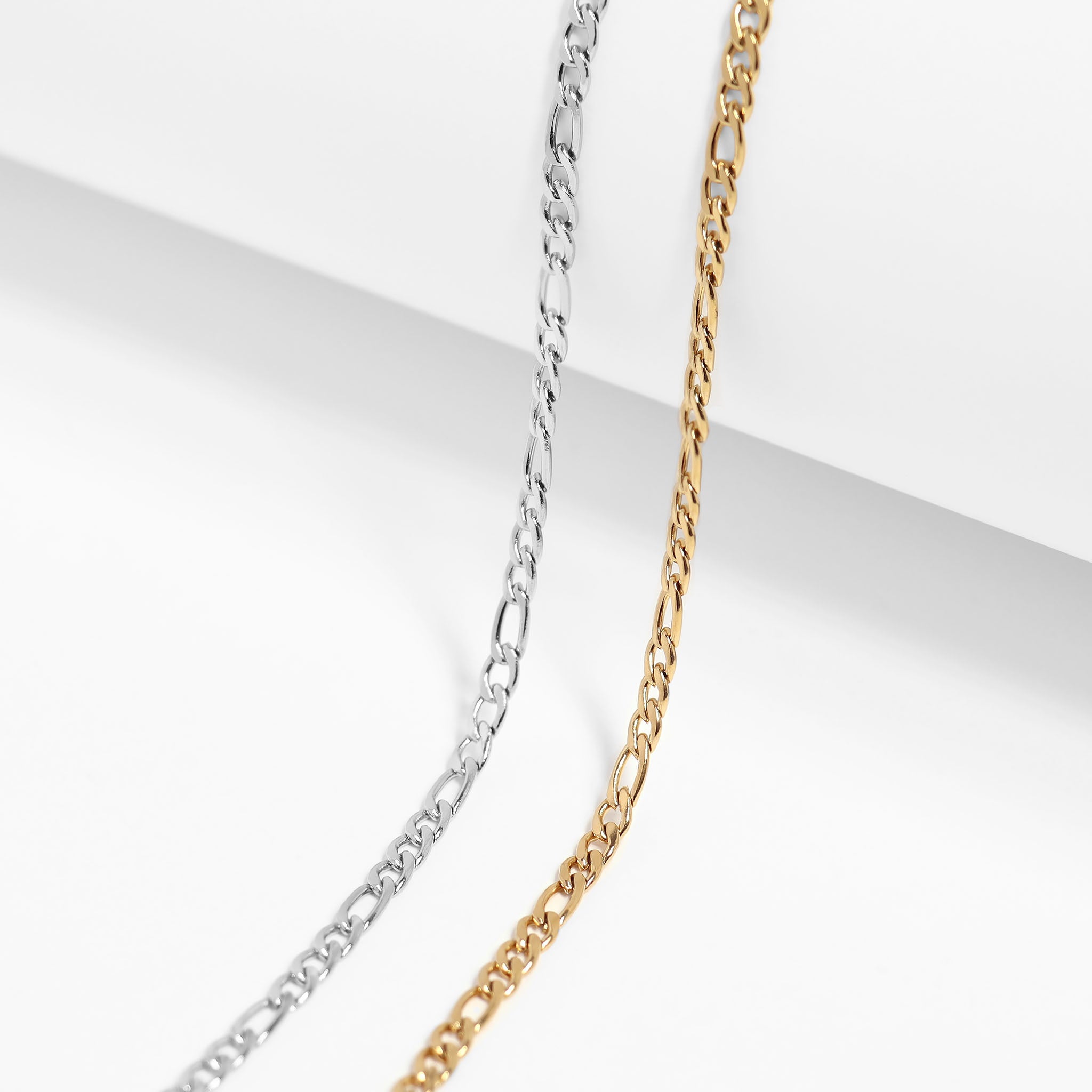 18K Gold PVD Stainless Steel Figaro Chain Necklace / CHN9600、mySite、dreamappss