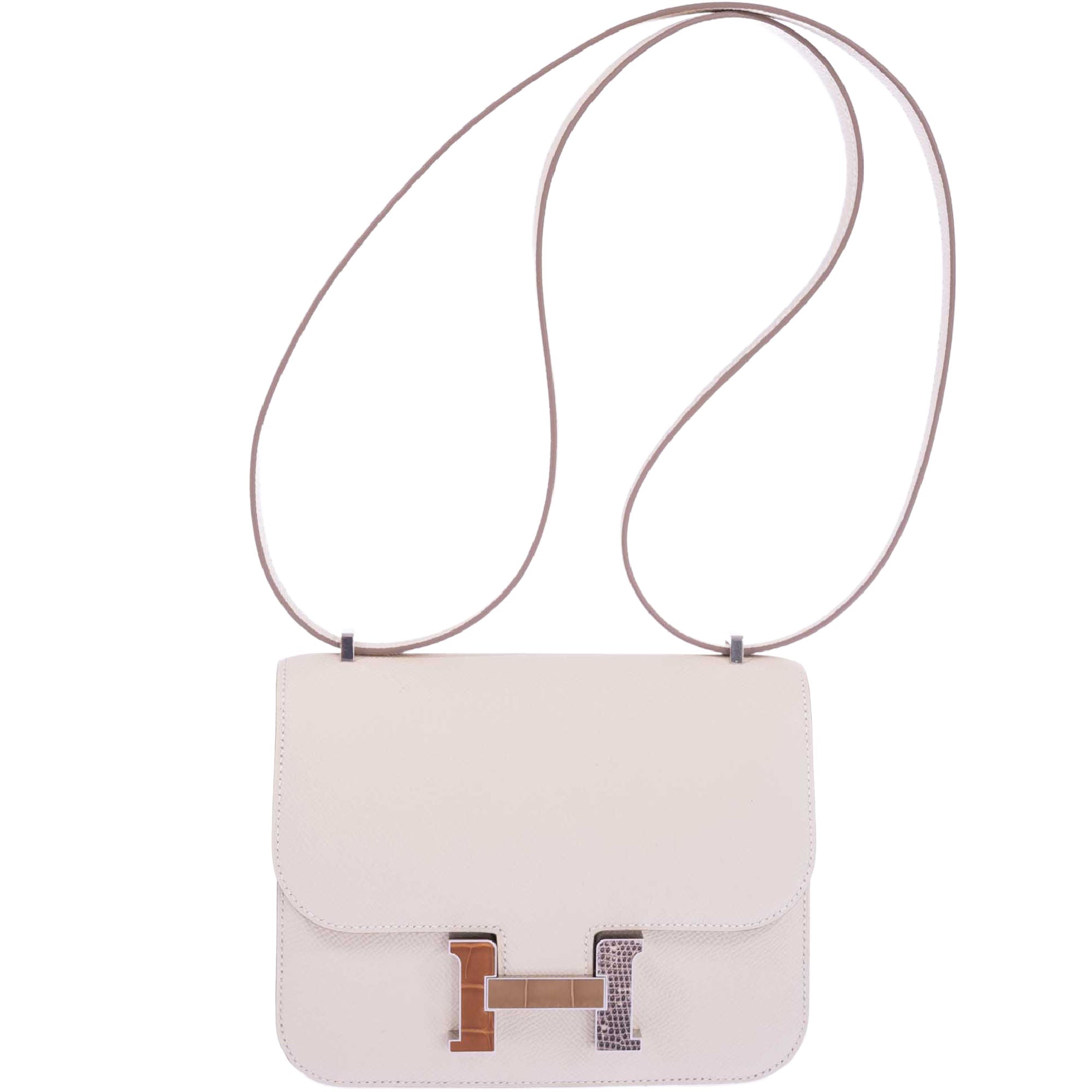 Hermès Constance 18 Mini III Mirror Bag Craie Epsom - Tabac, Camel, Sable and Ombré Lizard Hardware、mySite、garminoutage.com