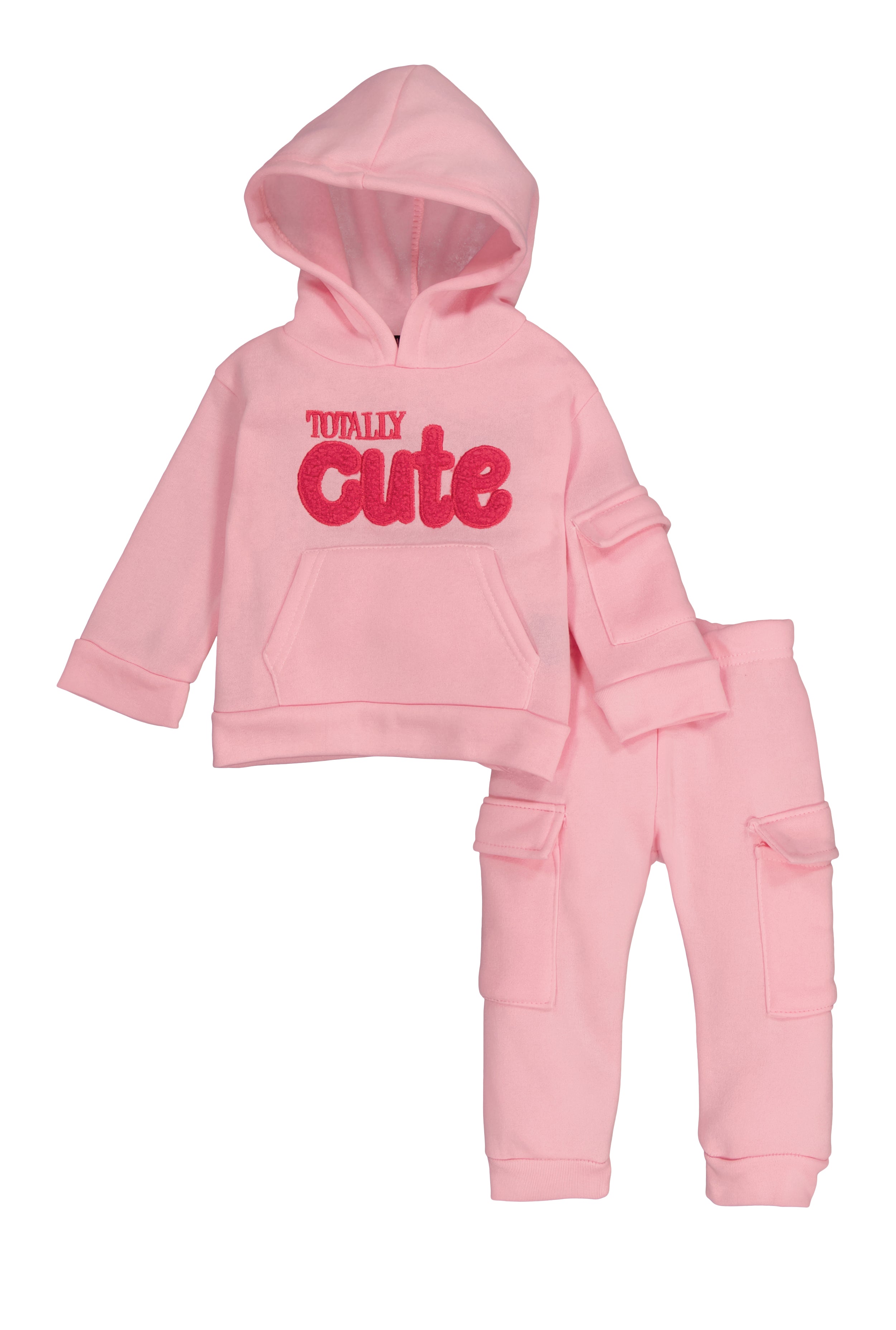 Baby Girls 12-24M Totally Cute Chenille Patch Hoodie and Joggers、mySite、camillekostekn