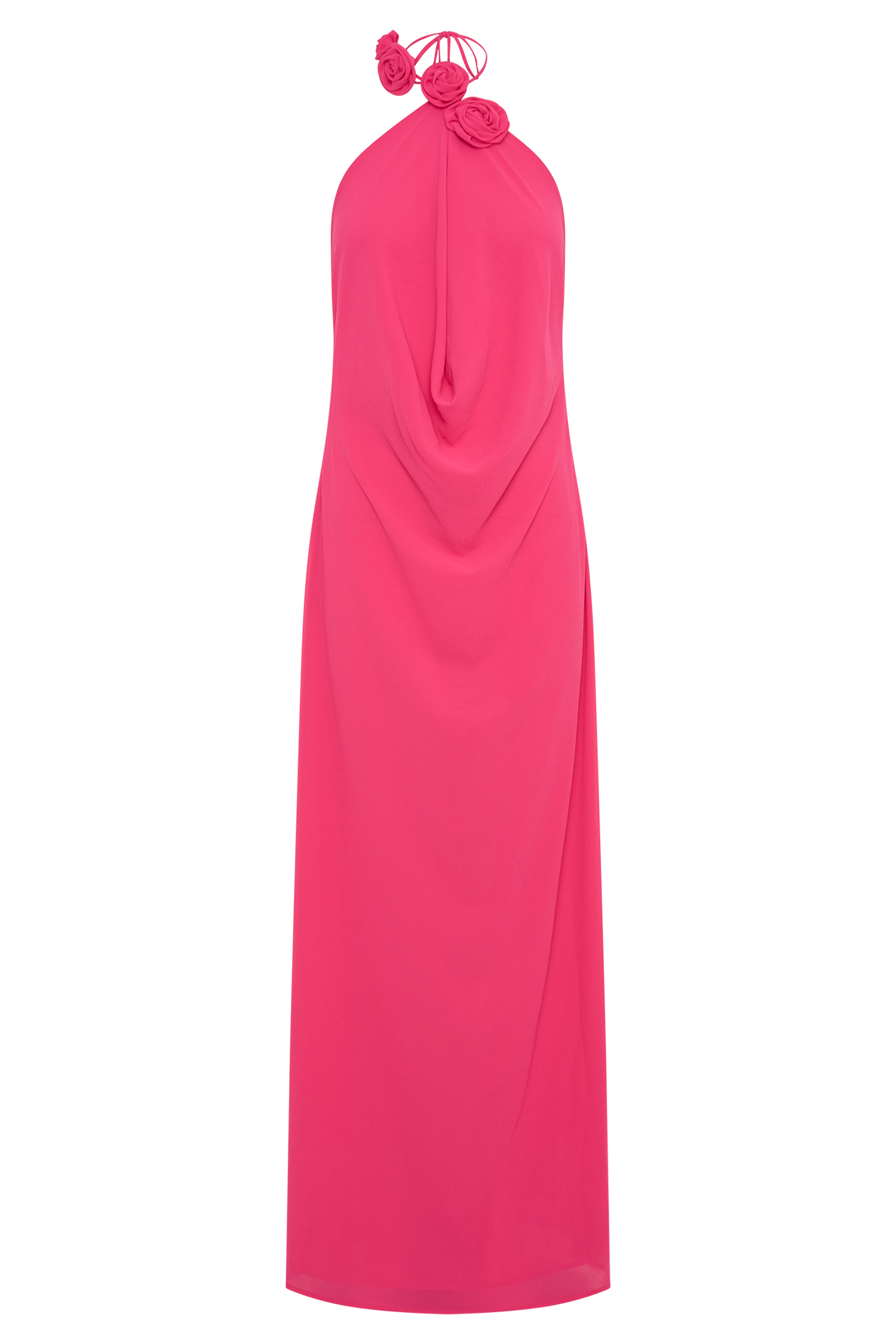 Rosalia Cowl Neck Maxi Dress - Raspberry、mySite、solidvoid