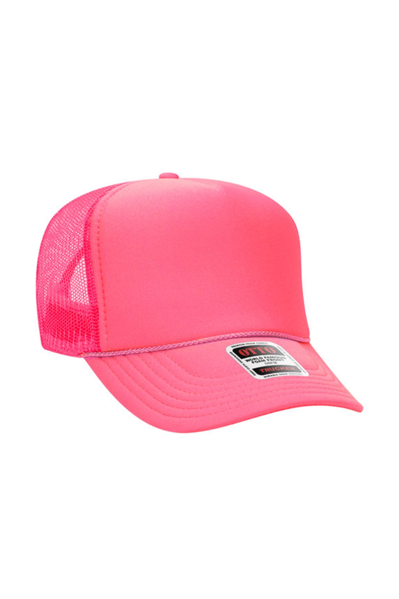 Solid Color Otto 5-Panel Foam Mesh Back Trucker Hat、mySite、hinf8tx79