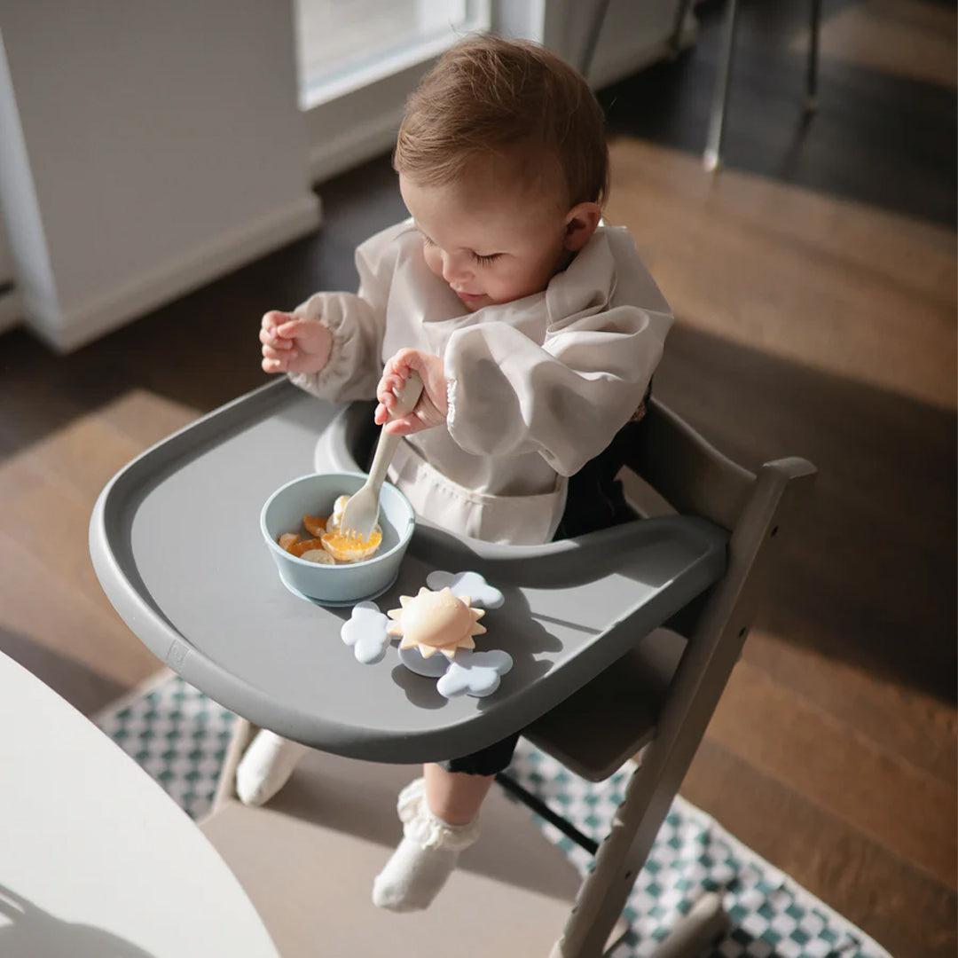  Mushie Long Sleeve Bib - Whales、mySite、merchandisen