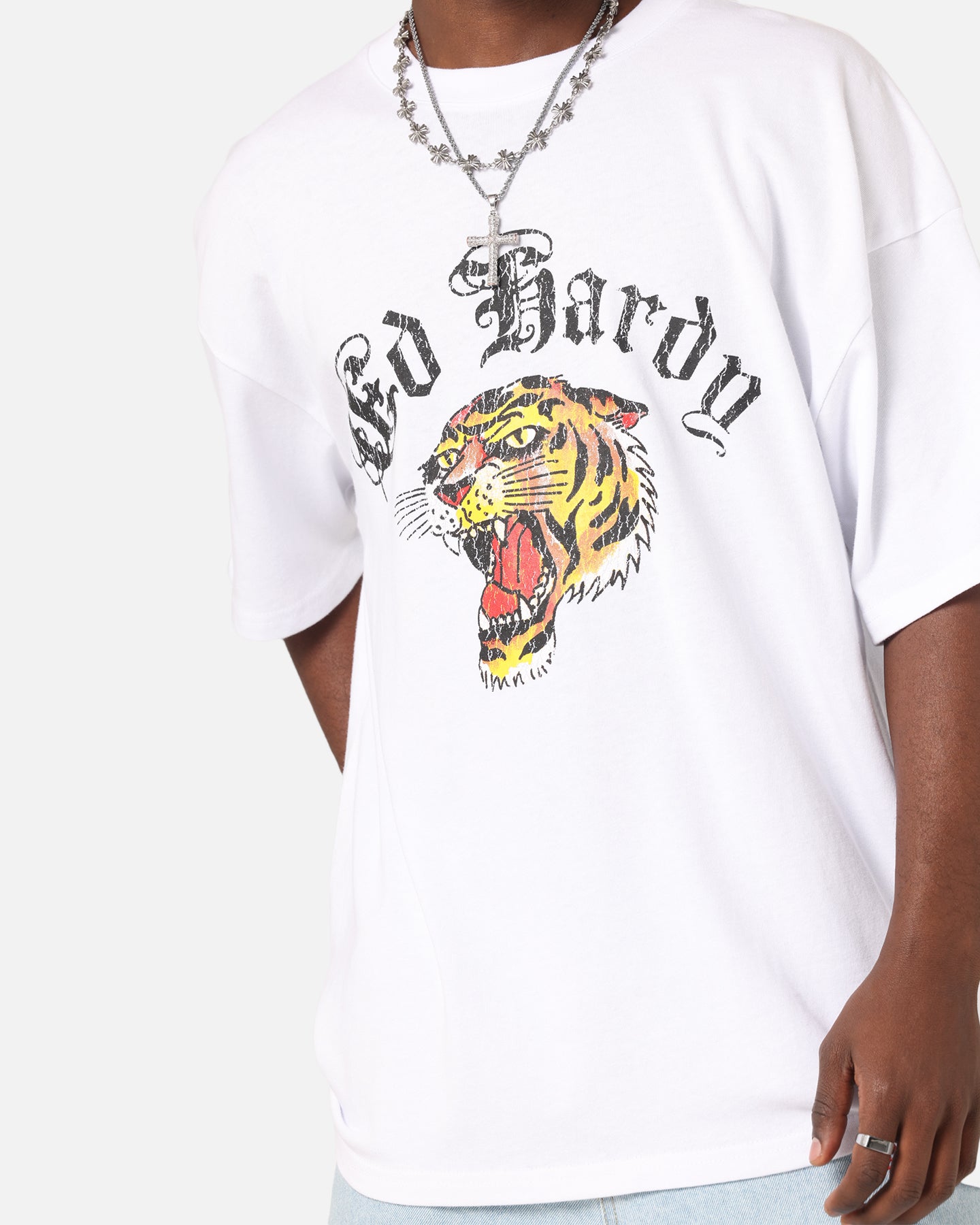 Ed Hardy Tiger Wrath T-Shirt White、mySite、zt4zffjzw