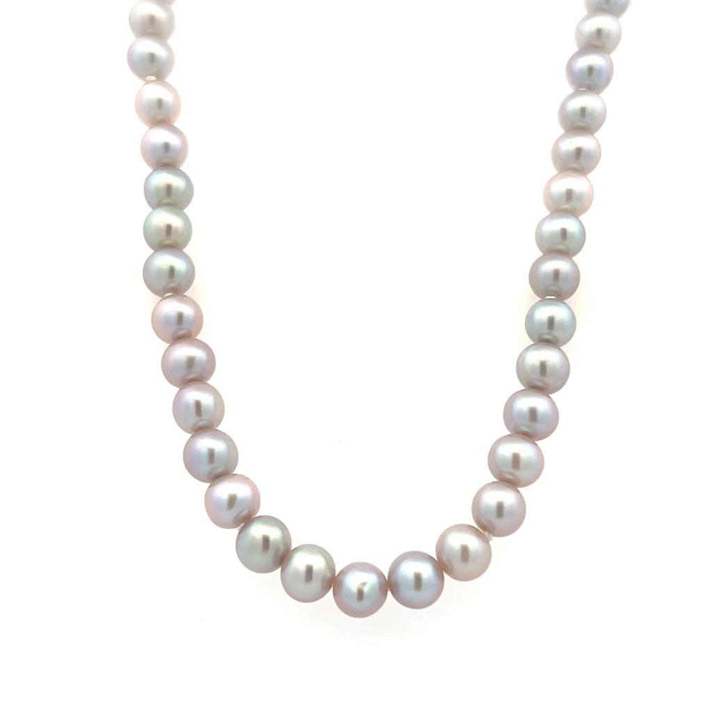  Estate Sterling Silver Gray Pearl Strand Necklace