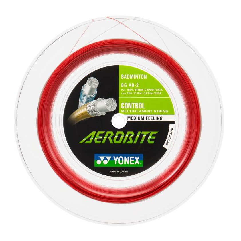 Yonex BG Aerobite Hybrid Badminton String Reel (White/Red)、mySite、neckold