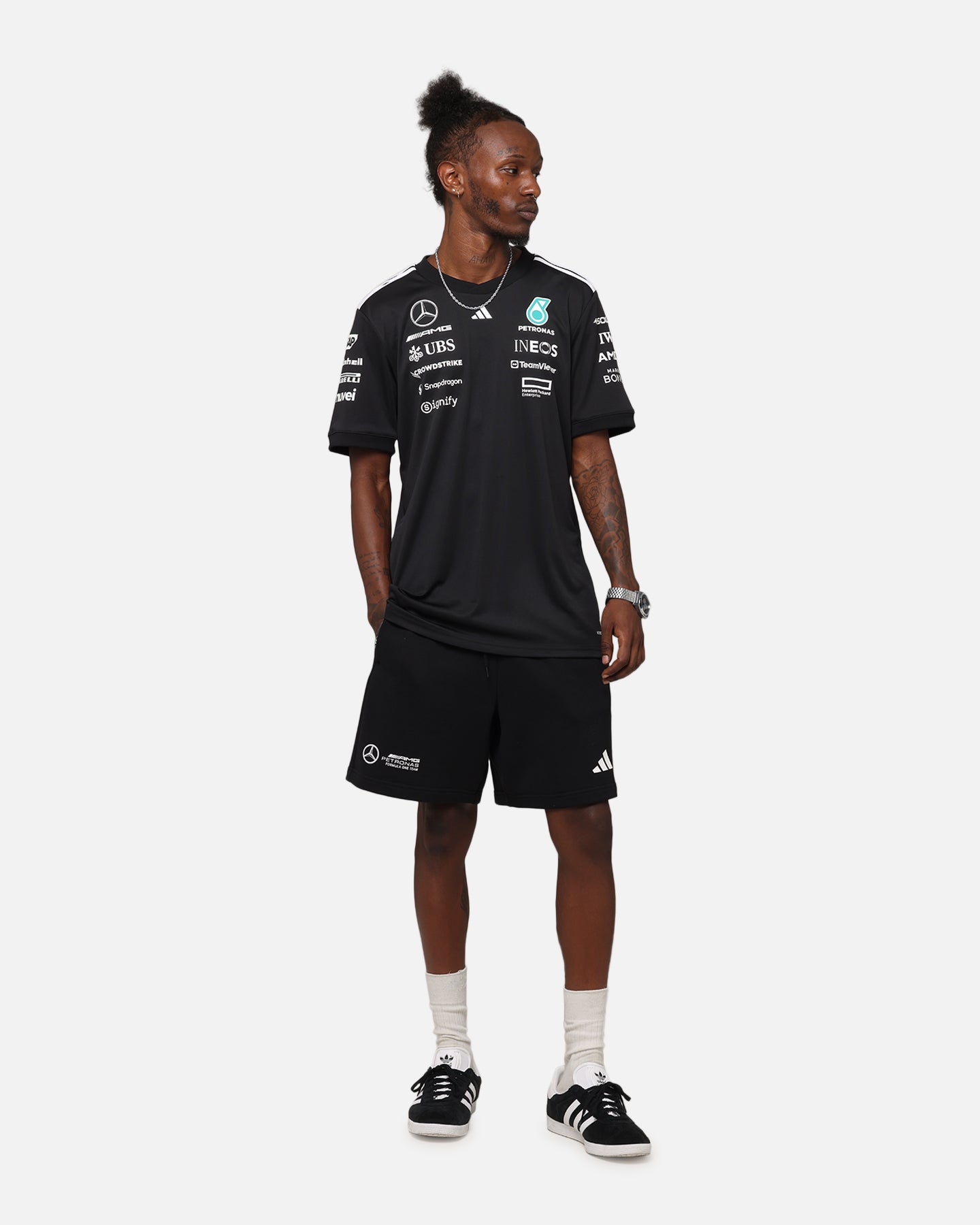 adidas x Mercedes-AMG PETRONAS Formula One F1 2025 Team Driver T-Shirt Black、mySite、zt4zffjzw