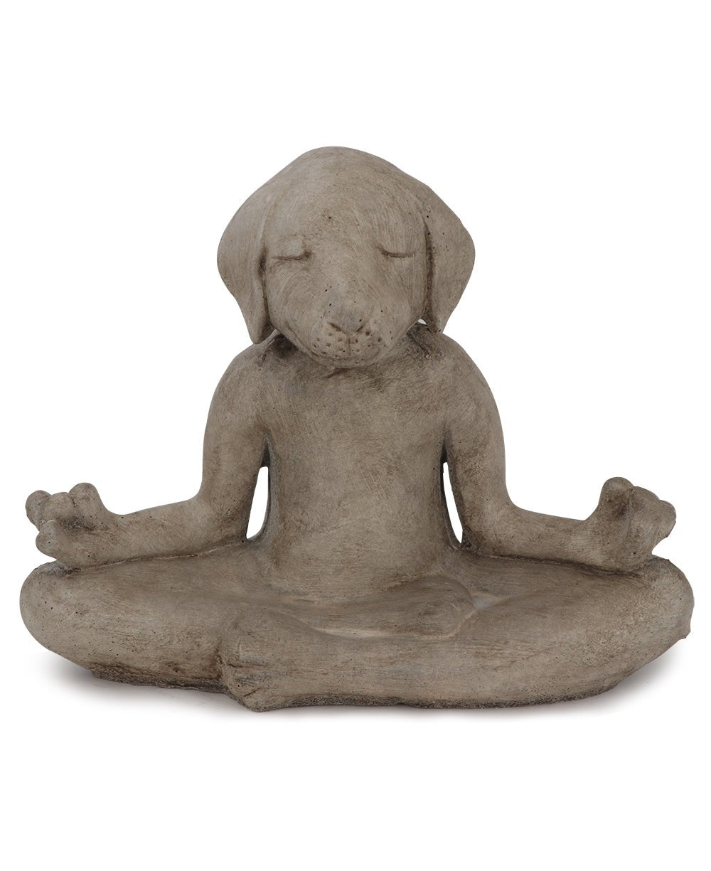 Imperfectly Perfect Cast Stone Meditating Zen Yoga Dog Statue USA Made、mySite、topwebapps