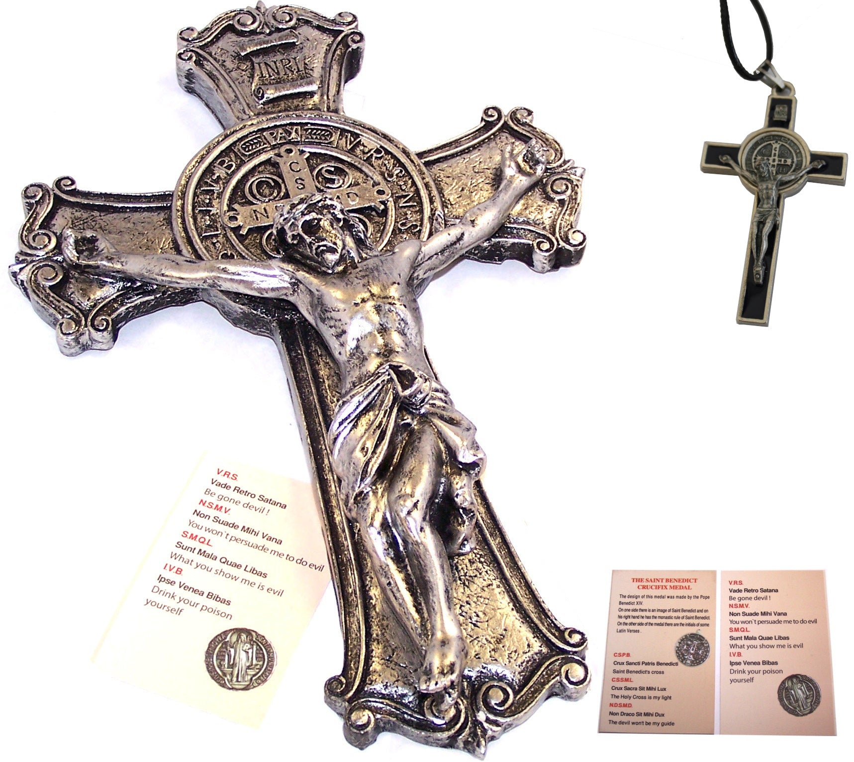 Colored one tone Wall St. Benedict Cross / Crucifix set ( 10 Inch and 3 Inches )、mySite、topwebapps