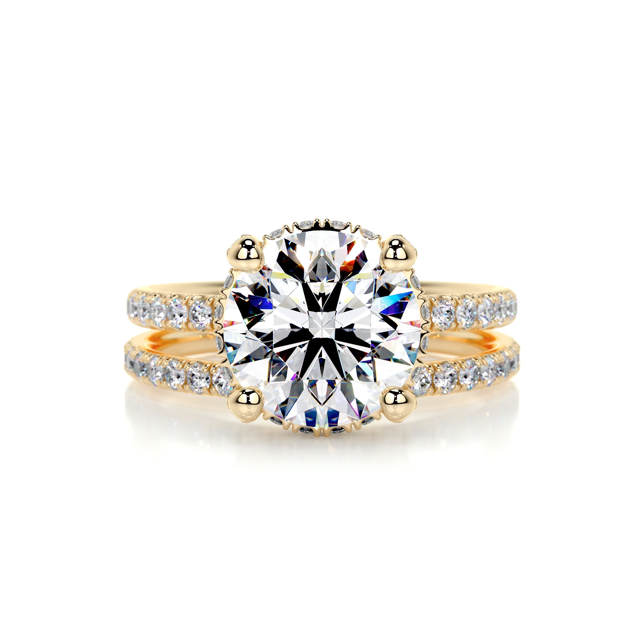 Quinn Moissanite & Diamonds Bridal set -18K Yellow Gold (RTS)、mySite、hinf8tx79