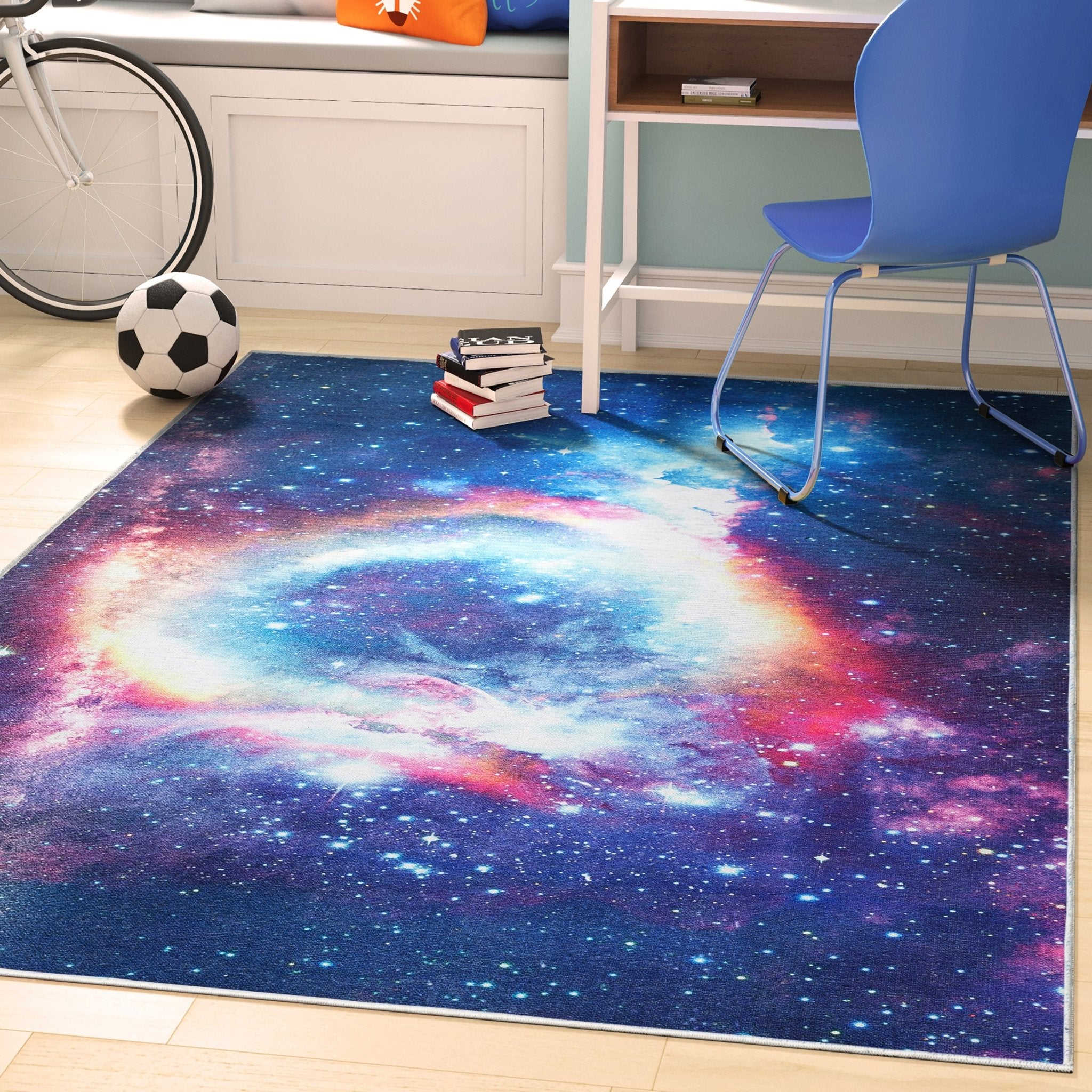 Celestial Space Flat Weave Modern Abstract Multi 5'3 x 7'3 Rug、mySite、gigharbornorthrealestate