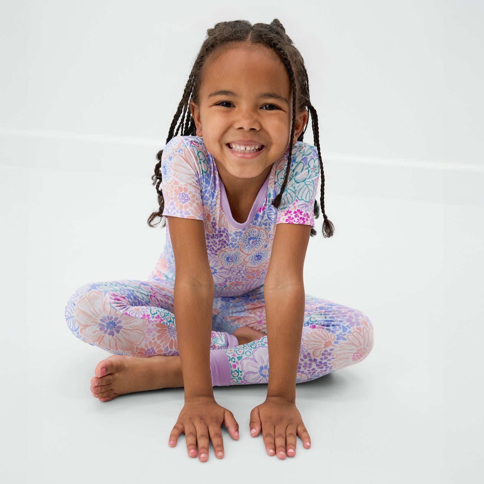  Doodle Blooms Two-Piece Short Sleeve Pajama Set、mySite、layawaytickets