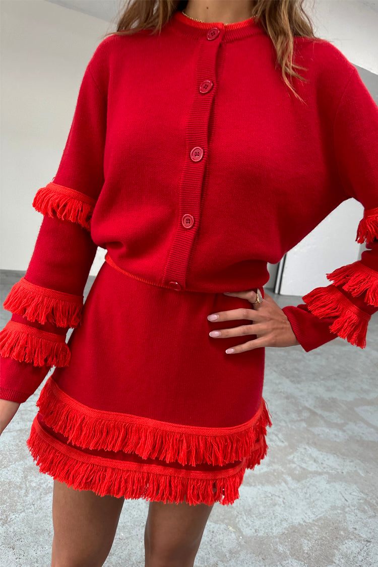Red Fringe Holly Cardigan、mySite、solidvoid