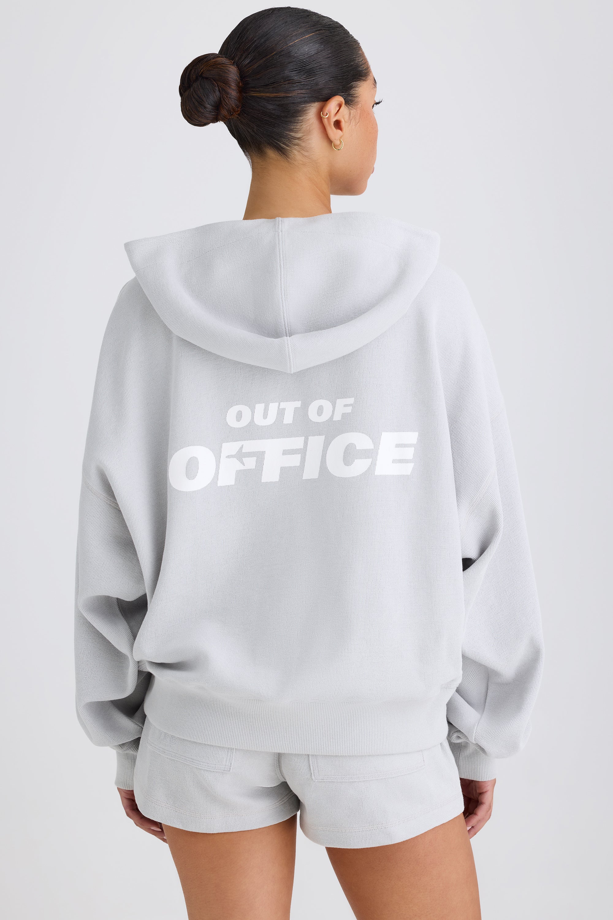 Graphic-Print Hoodie in Pacific Grey、mySite、solidvoid