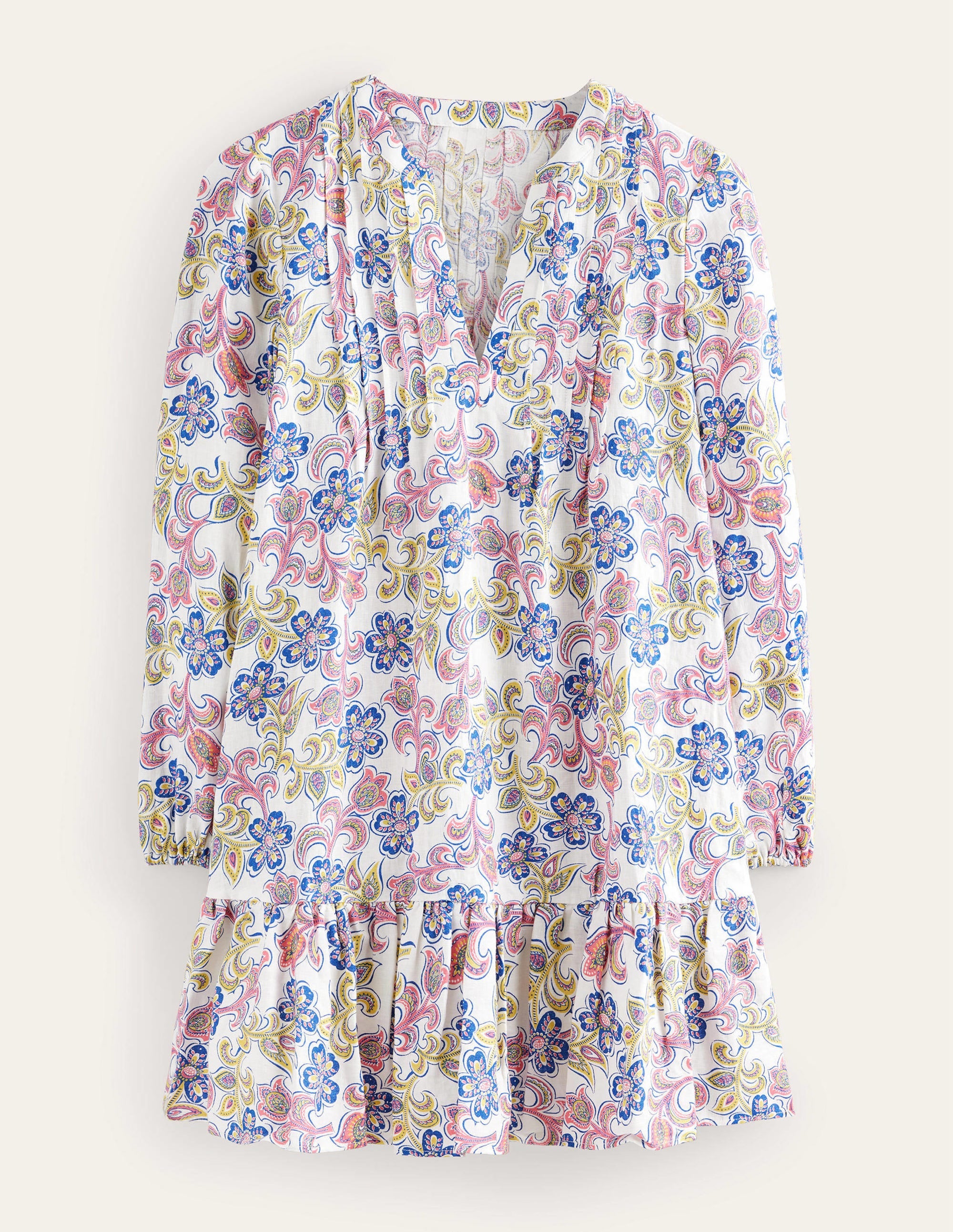  Tiered Linen Mini Dress-Ivory, Botanic Tavern、mySite、ashleygrahame