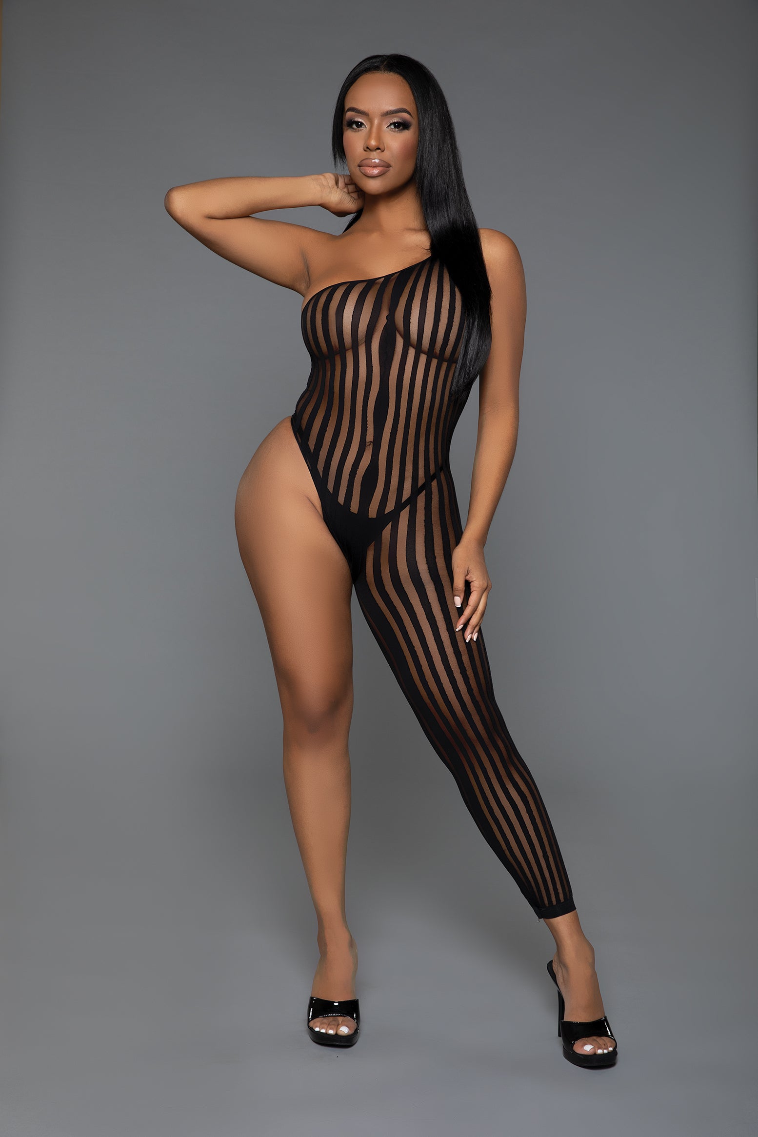 Stealing Hearts Asymmetrical One Shoulder, One Leg Bodystocking、mySite、bengalsvssteelers