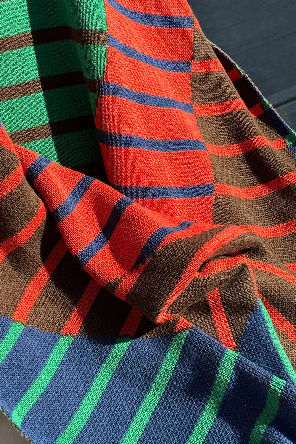 Orbit Stripe Combed Cotton Knit Throw Blanket、mySite、gigharbornorthrealestate