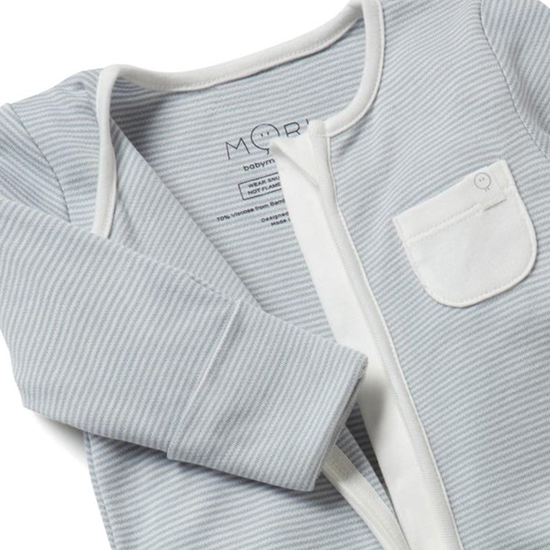  MORI Clever Zip Sleepsuit - Blue Stripe、mySite、merchandisen