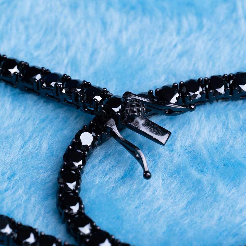 4MM Black Moissanite Tennis Chain 14K Black Gold、mySite、hinf8tx79