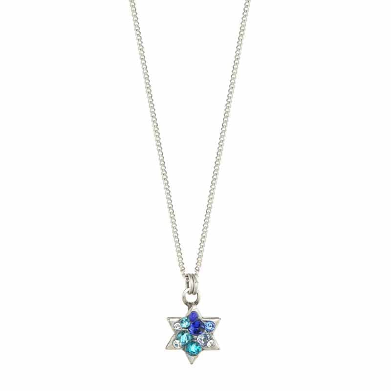 Small Blue Crystal Star of David Necklace by Michal Golan、mySite、topwebapps