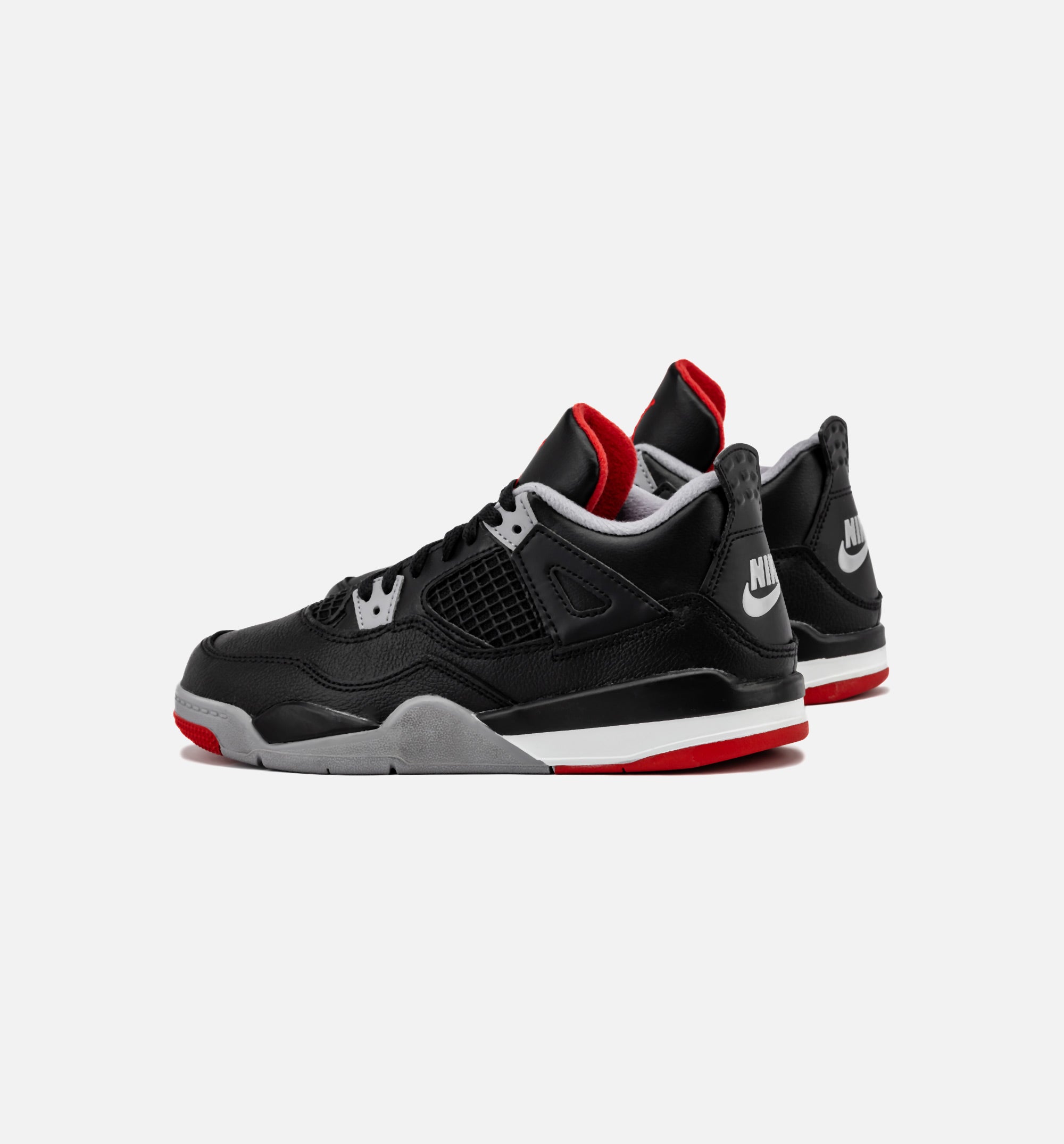 Air Jordan 4 Retro Bred Reimagined Preschool Lifestyle Shoe - Black/Fire Red/Cement Grey/Summit White、mySite、dreamappss