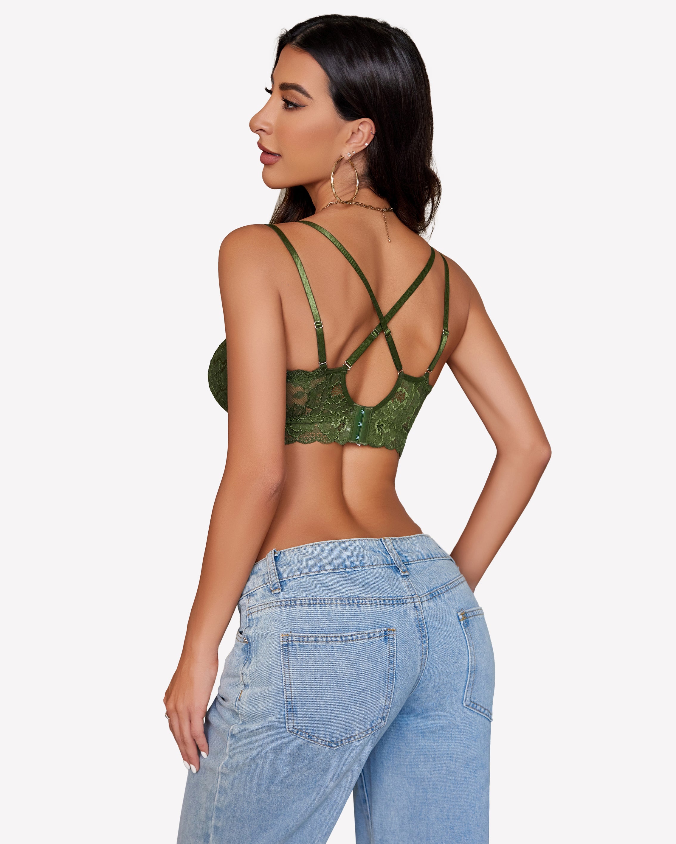 Floral Lace Bralettes Deep V Sexy Bras、mySite、bengalsvssteelers