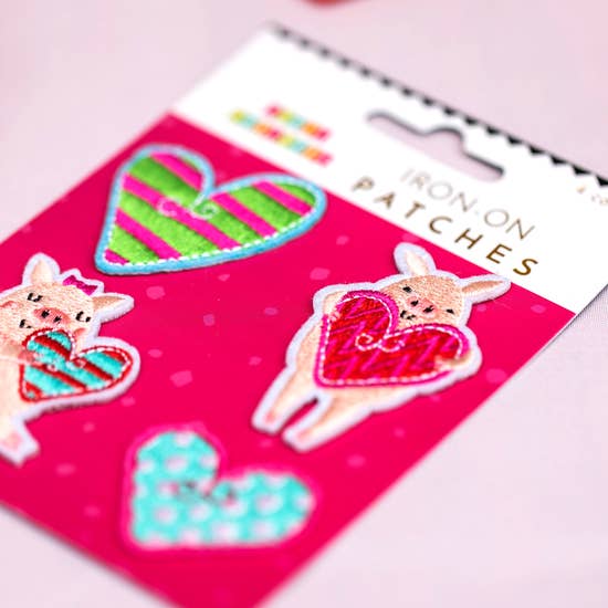 Pink Pig Iron On Patches, Stickers and Party Picks, Cutest, Happy Pink Pigs for Decoration!*、mySite、g9winljtr