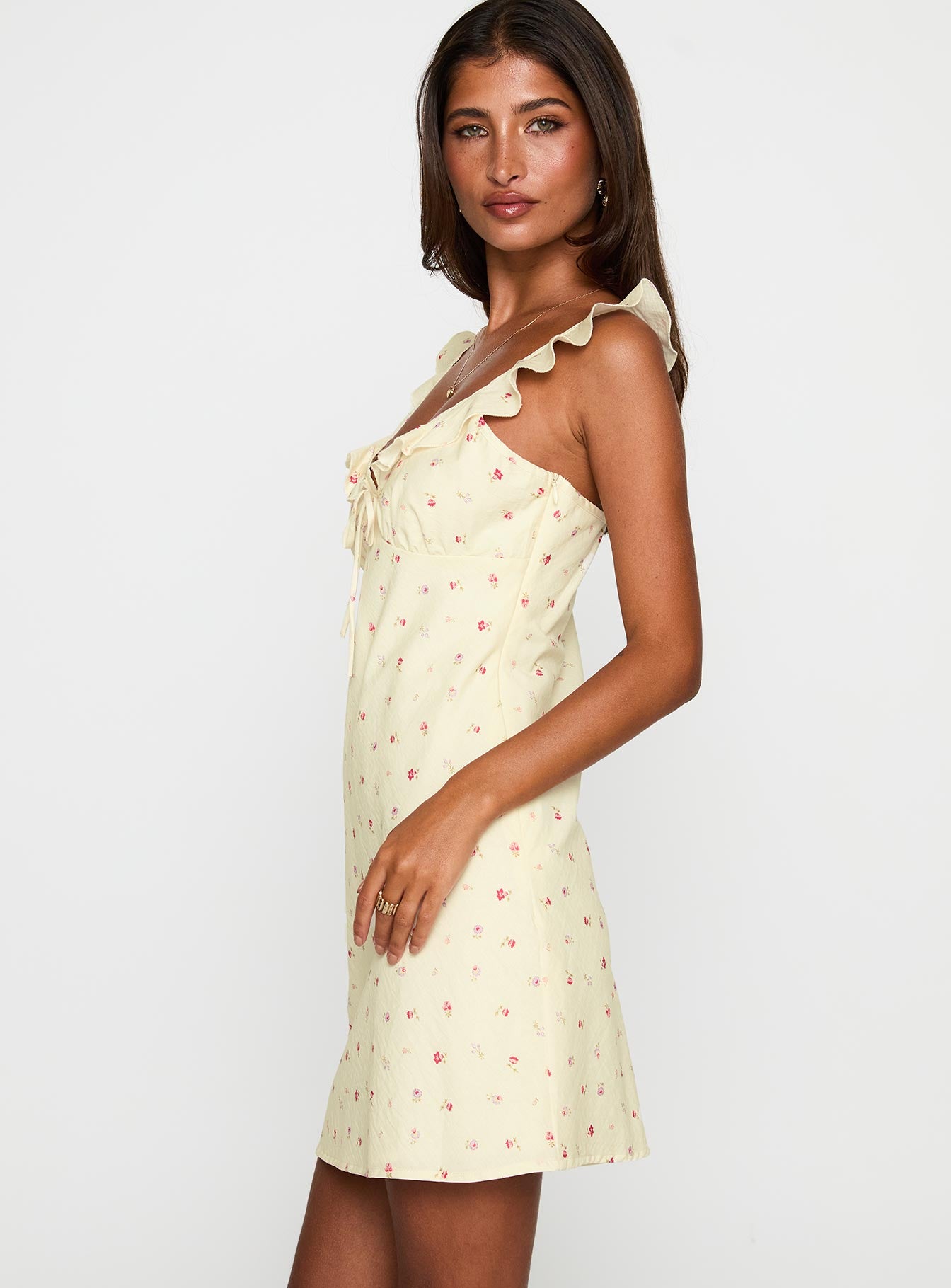 Tattoo Kisses Frill Mini Dress Floral、mySite、solidvoid