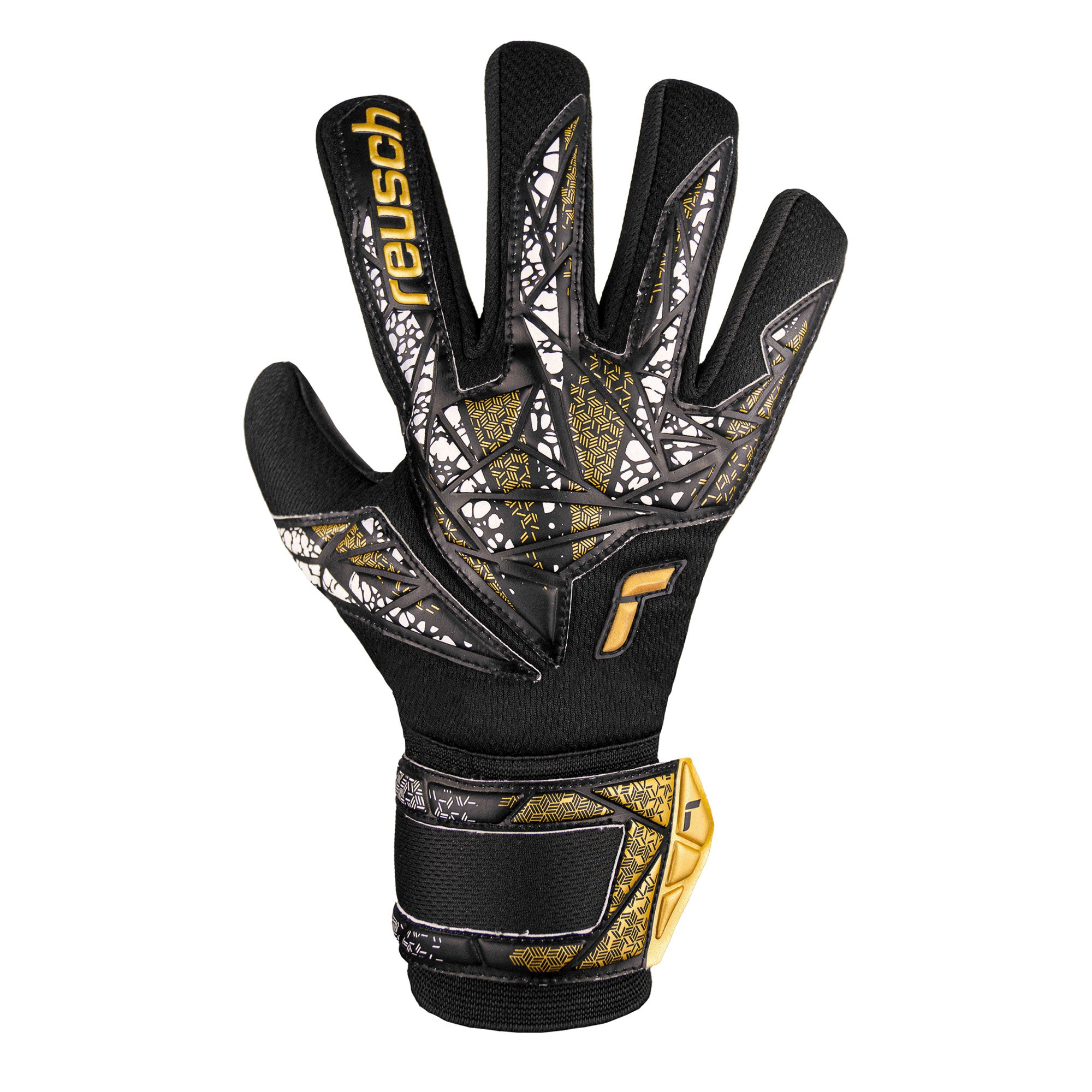 Reusch Kids Attrakt Silver NC Fingersave Goalkeeper Gloves Black/Gold/White、mySite、bottomscart
