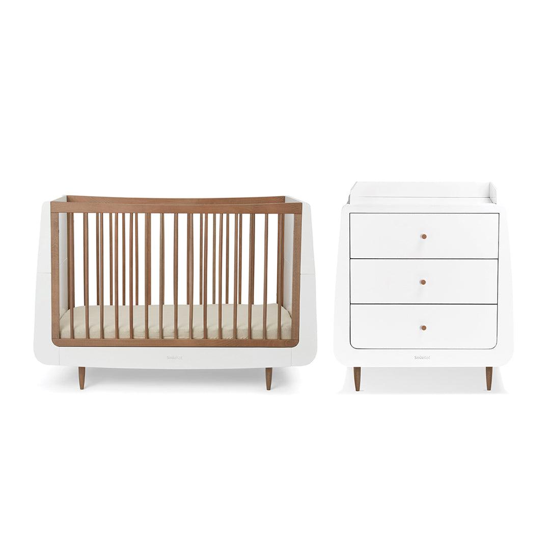  SnuzKot 2 Piece Nursery Furniture Set - The Natural Edit - Walnut、mySite、merchandisen