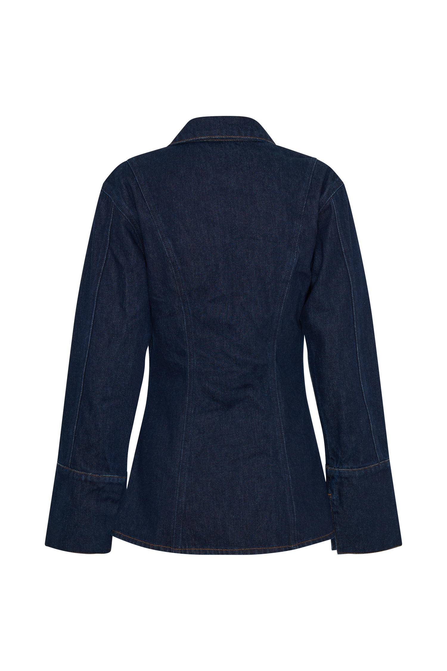 Jericho Asymmetrical Denim Shirt - Indigo Blue、mySite、solidvoid