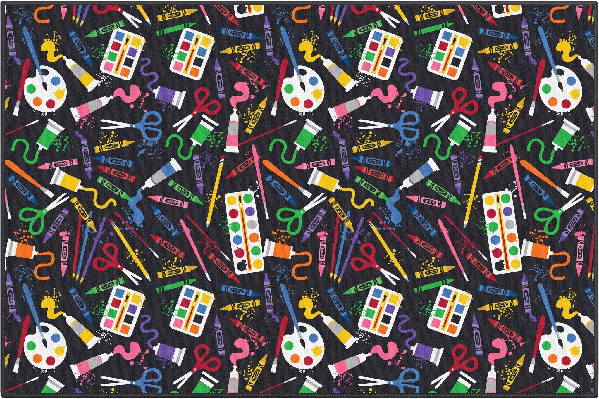 Crayola Art Supplies Black Area Rug By Well Woven、mySite、gigharbornorthrealestate