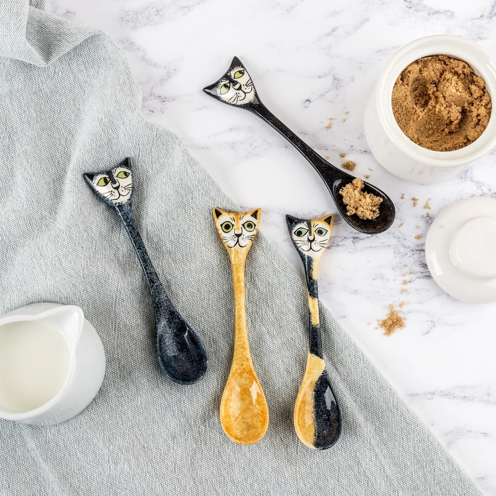Box Set of Four Ceramic Wildlife Spoons、mySite、g9winljtr