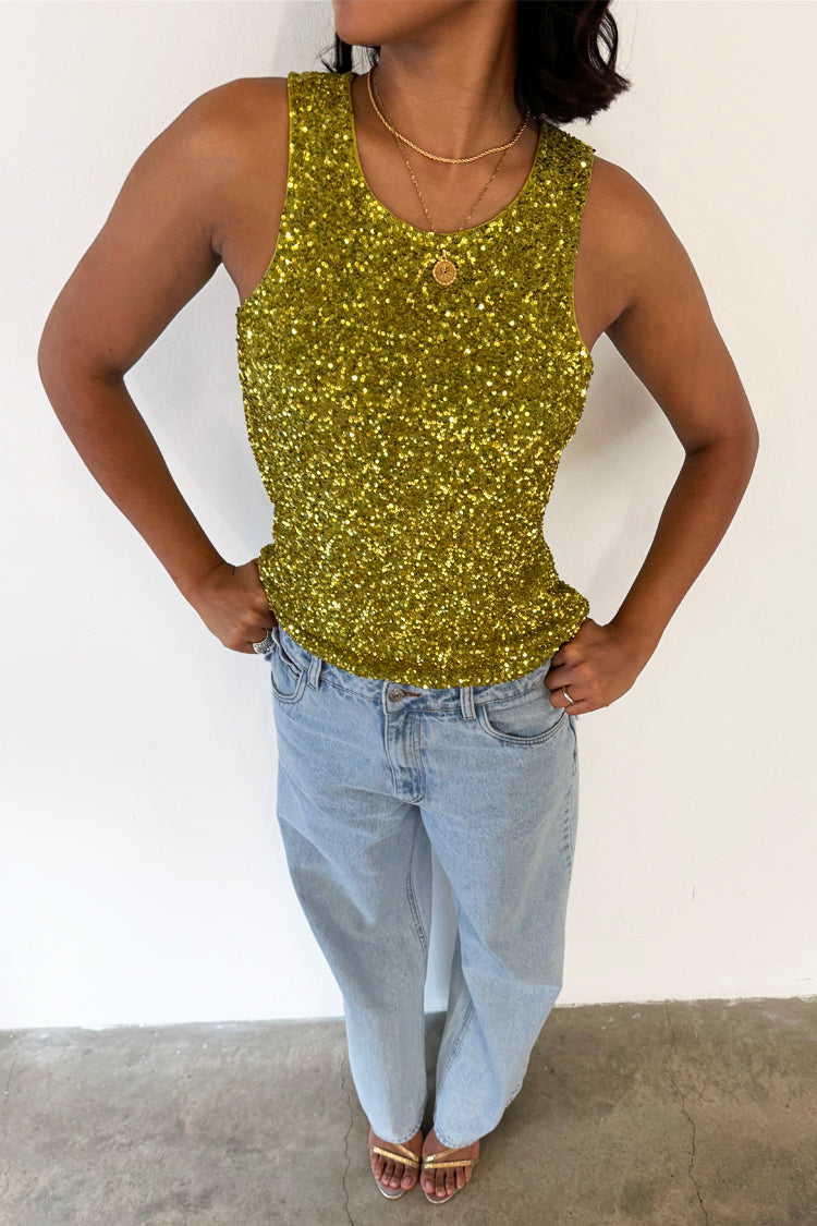 Lime Sequin Tank Top、mySite、solidvoid