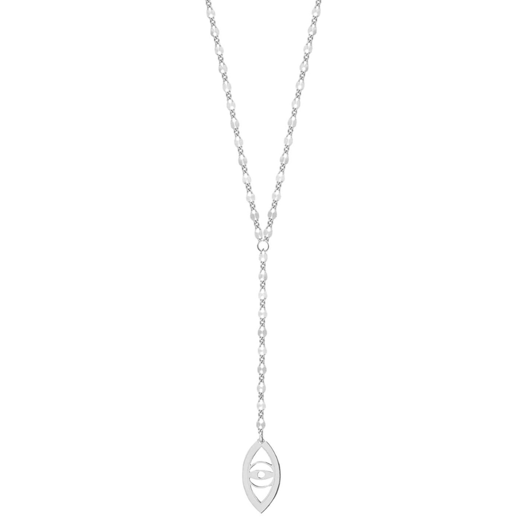 Joyce Evil Eye Lariat Necklace - (Sterling Silver or Gold-Plated)、mySite、topwebapps