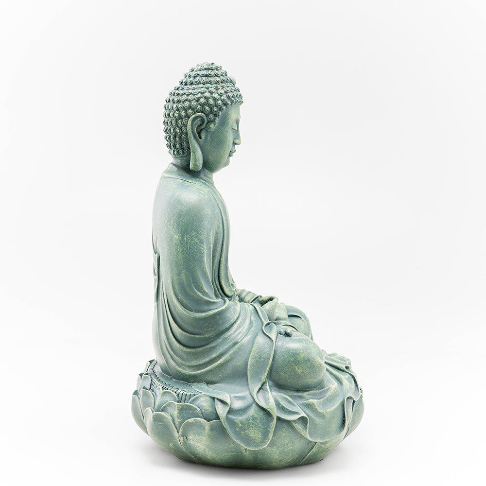 Buddha on Lotus Throne Statue, Green、mySite、topwebapps