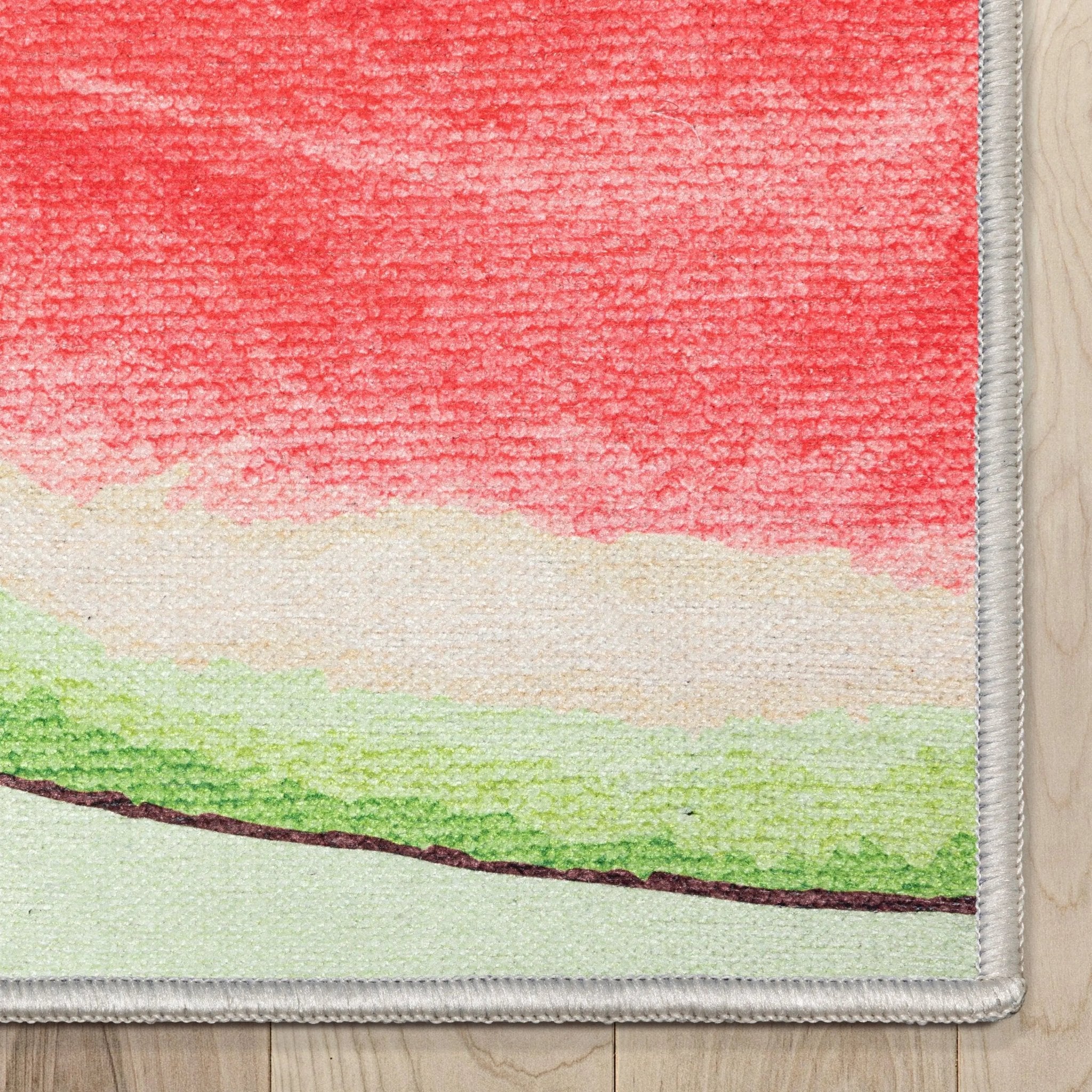 Half Watermelon Novelty Red Lime Flat-Weave Rug、mySite、gigharbornorthrealestate