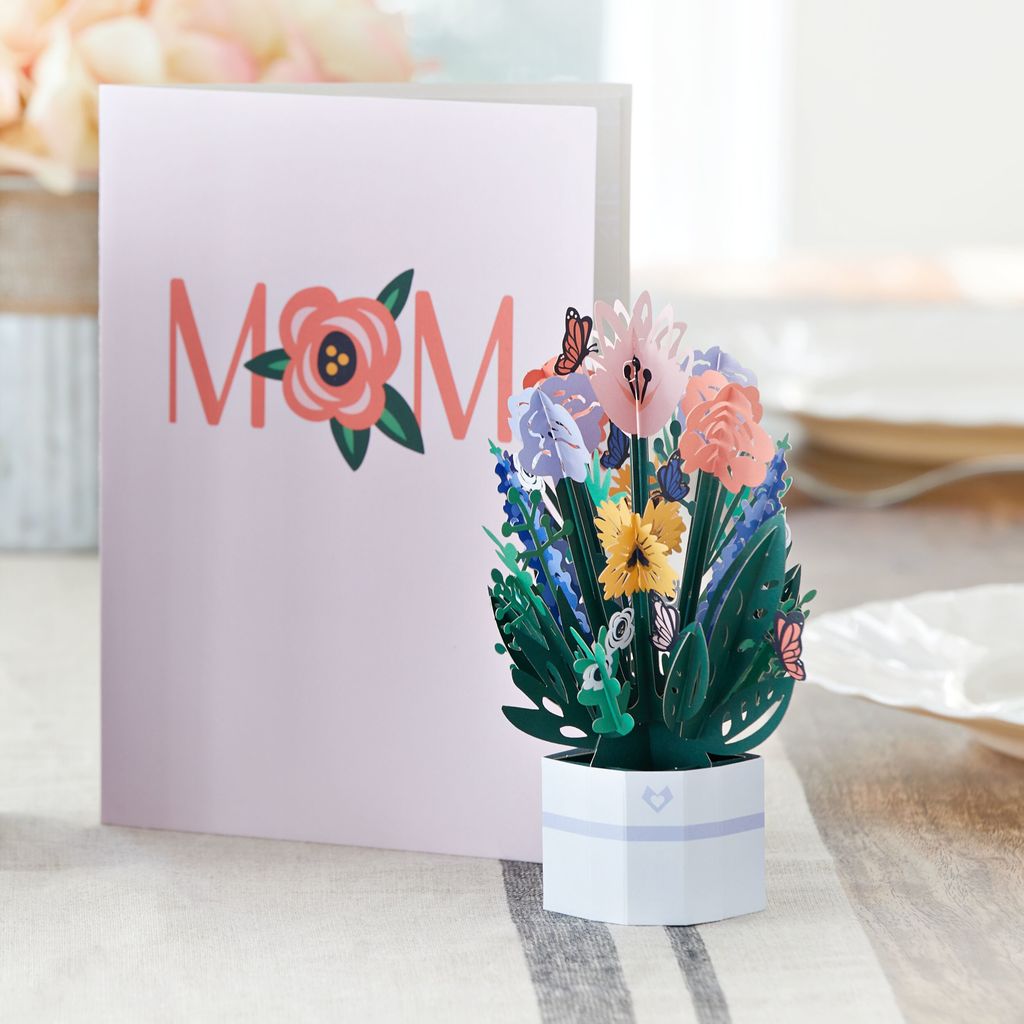 Mother's Day Flower Basket Card with Mini Bouquet、mySite、solidvoid