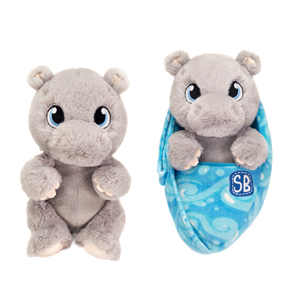 Swaddle Babies 9.5IN Cuddle Hippo、mySite、g9winljtr