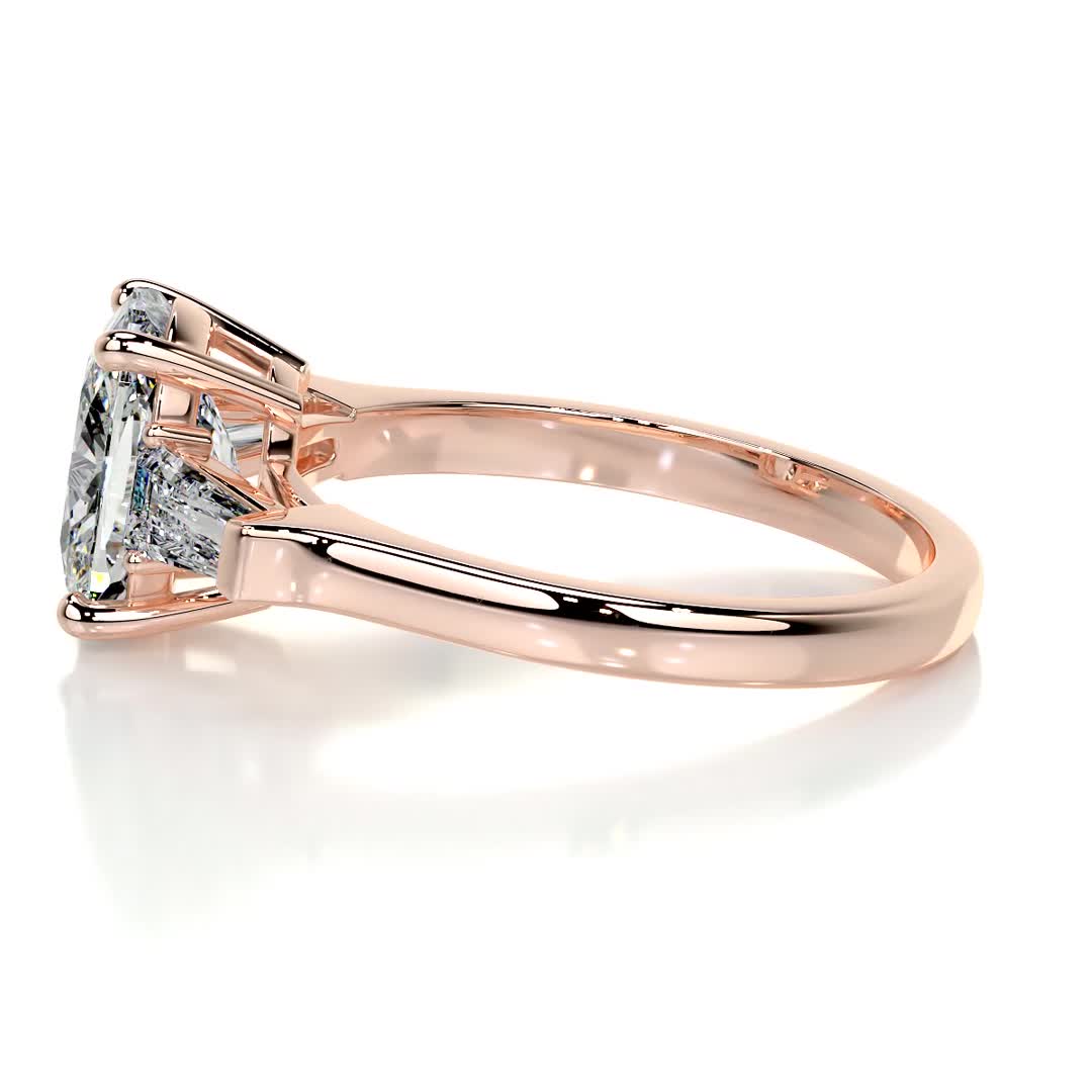 Sylvia Moissanite & Diamond Ring -14K Rose Gold、mySite、hinf8tx79