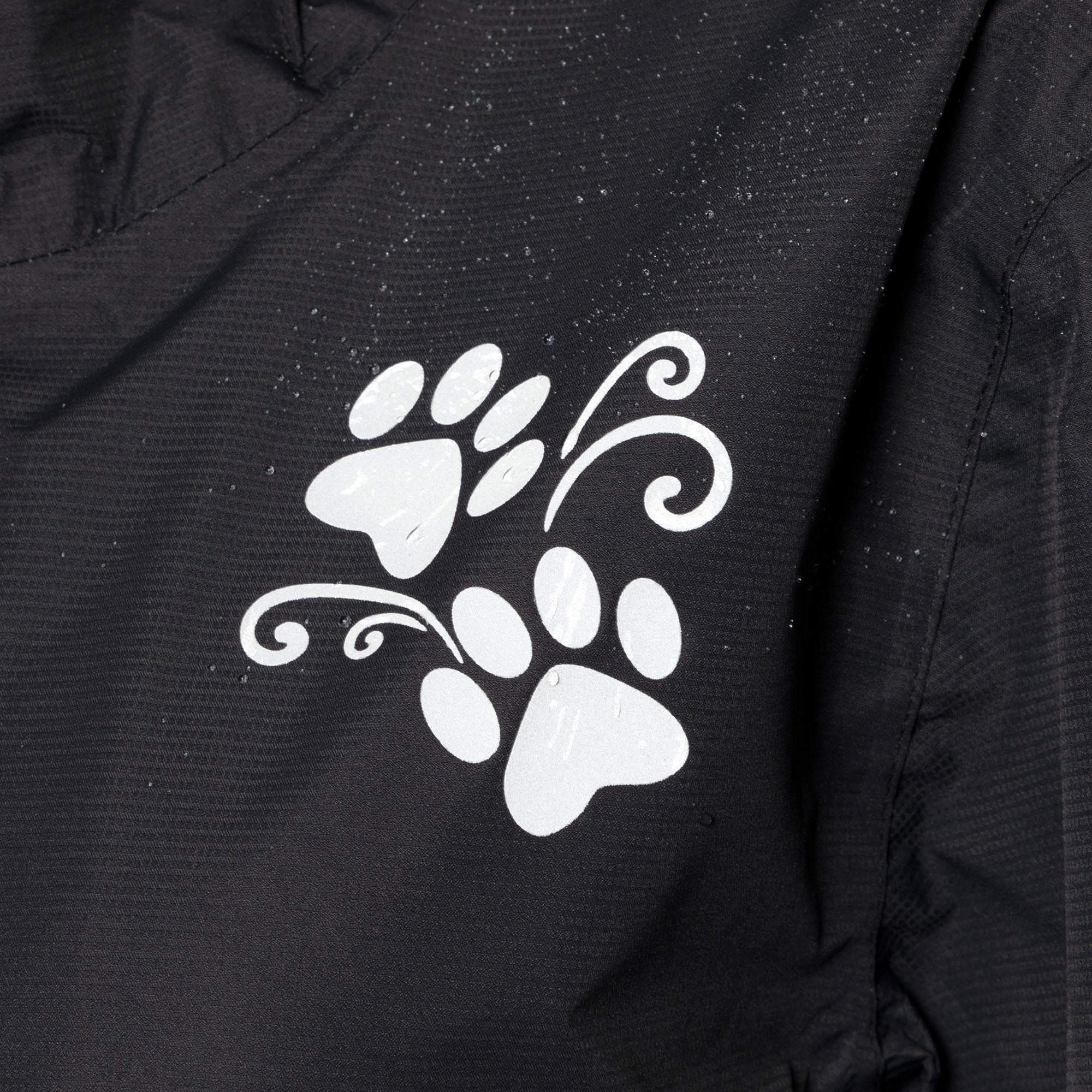 Reflective Paw Print Rain Jacket with Zippered Pockets、mySite、camillekostekn