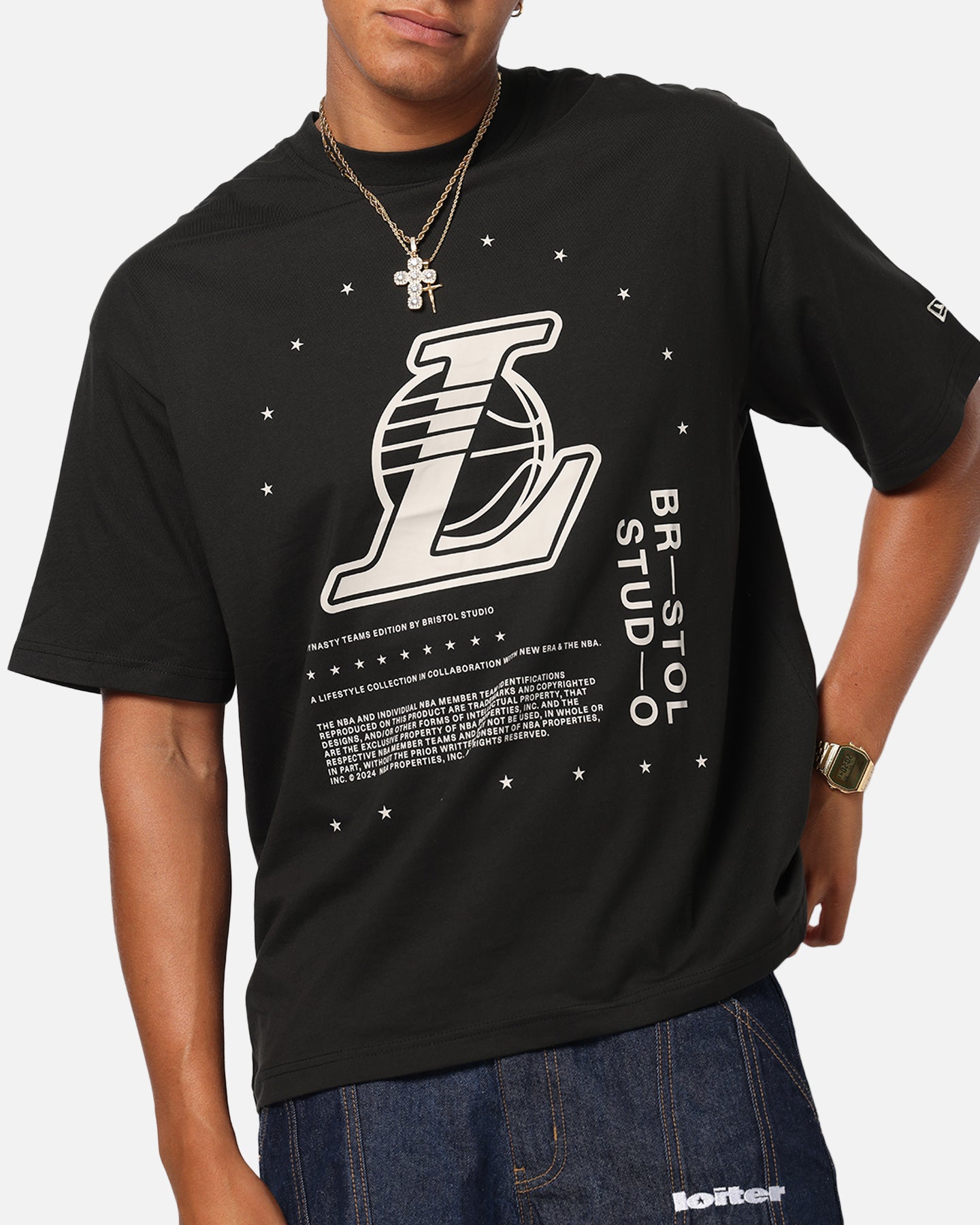 New Era X Bristol Studio Los Angeles Lakers 'Teams Edition' T-Shirt Black、mySite、zt4zffjzw