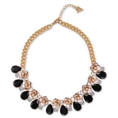 Guess Flower Inspired Black and White Necklace and Bracelet, SET or Pieces、mySite、g9winljtr