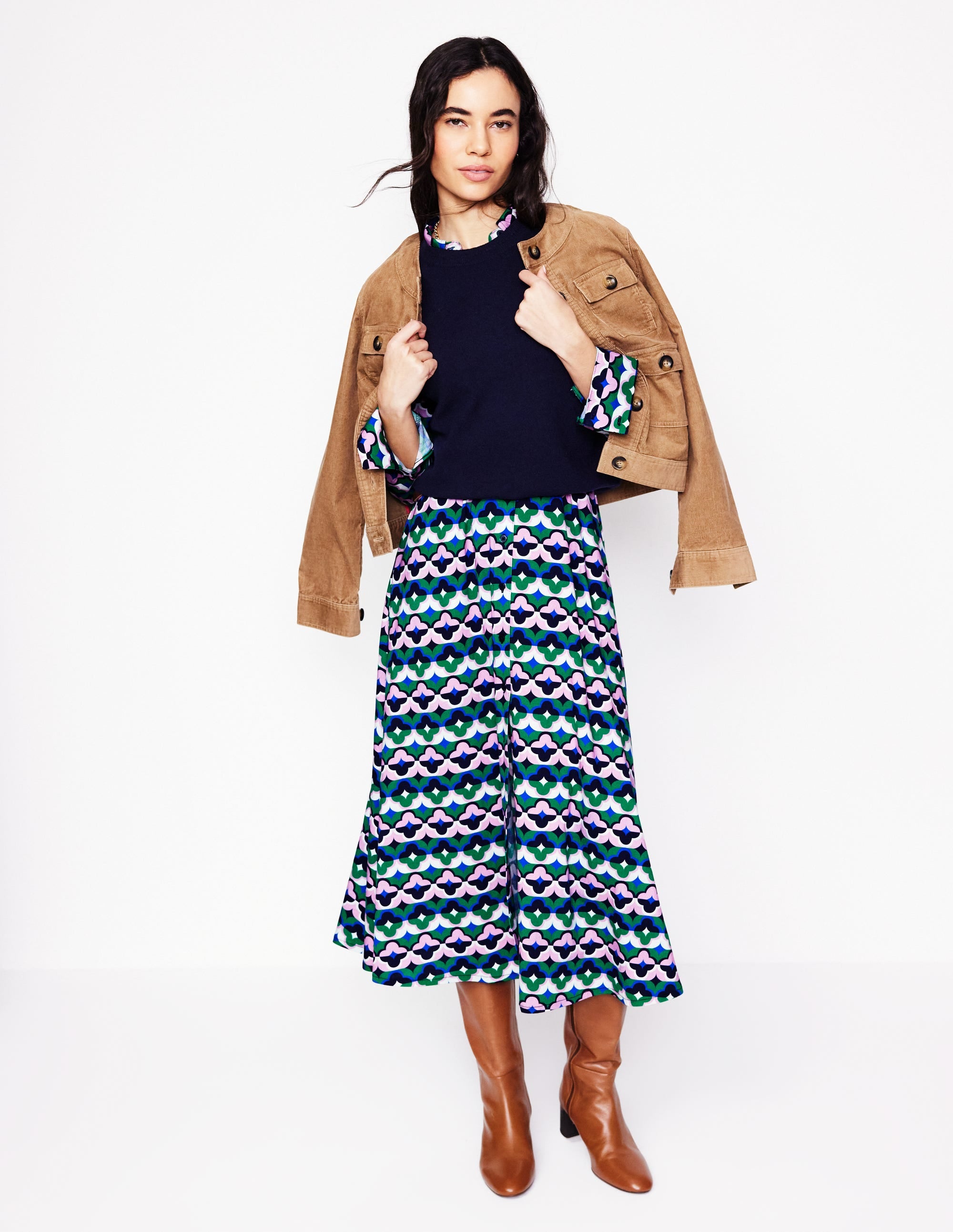  Marcia Jersey Midi Shirt Dress-Rich Emerald, Lucky Clover、mySite、ashleygrahame