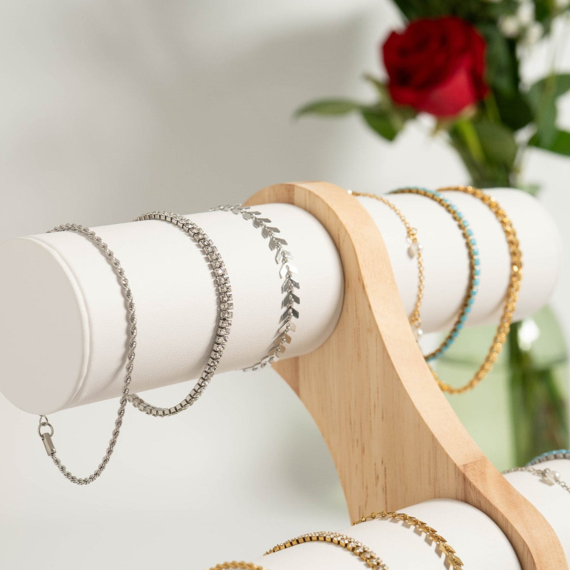 18K Gold PVD Stainless Steel Chevron Bracelet or Anklet / BRJ9099、mySite、dreamappss