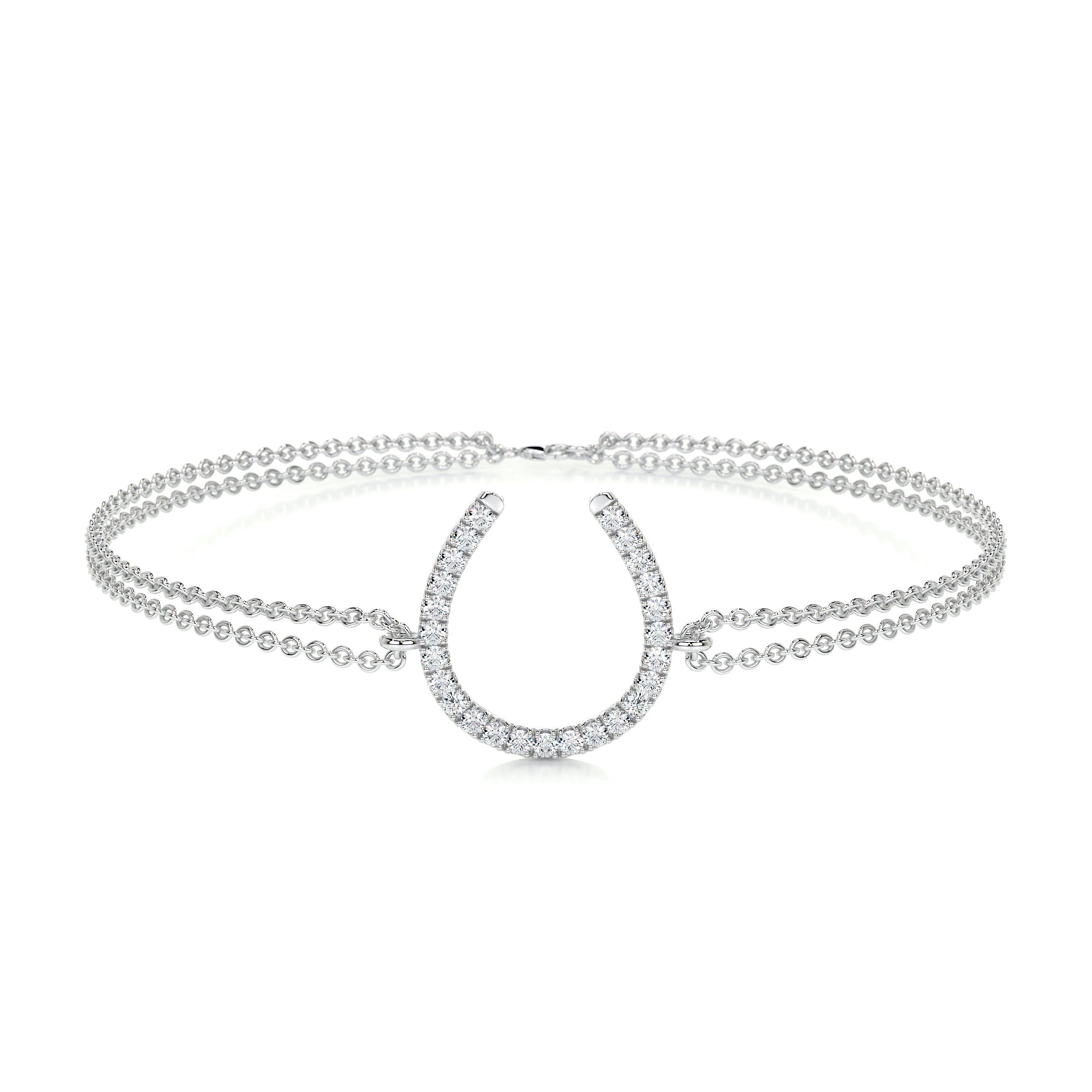 Horseshoe Lab Grown Diamonds Bracelet (0.20 Carat) -18K White Gold、mySite、hinf8tx79