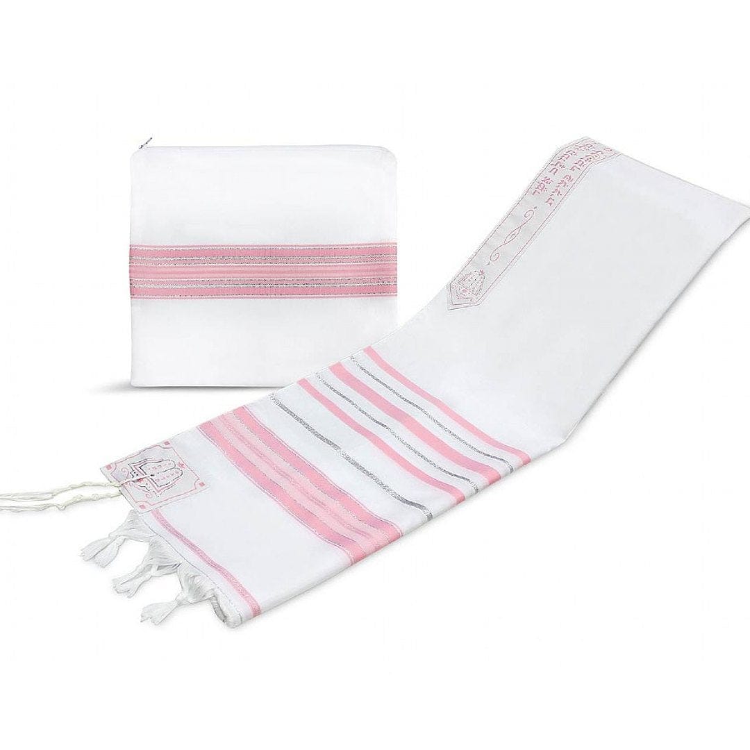 Bar/Bat Mitzvah Pink Acrylic Tallit Set - (Size: 13 x 64)、mySite、topwebapps