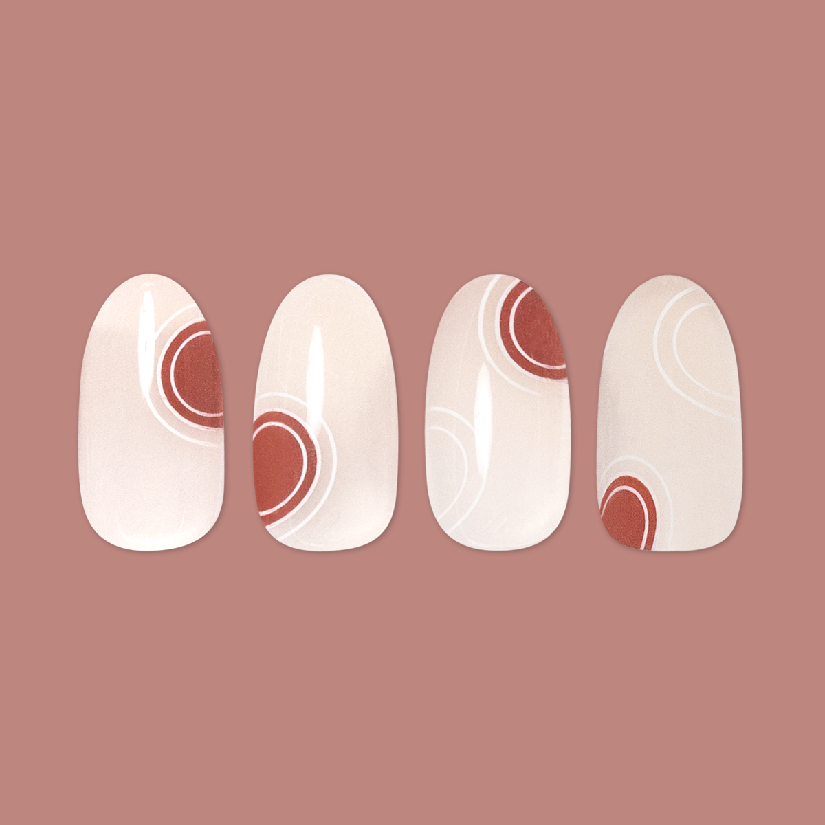 Layered Circles - Press-On | Medium | Oval - Part of Set、mySite、solidvoid