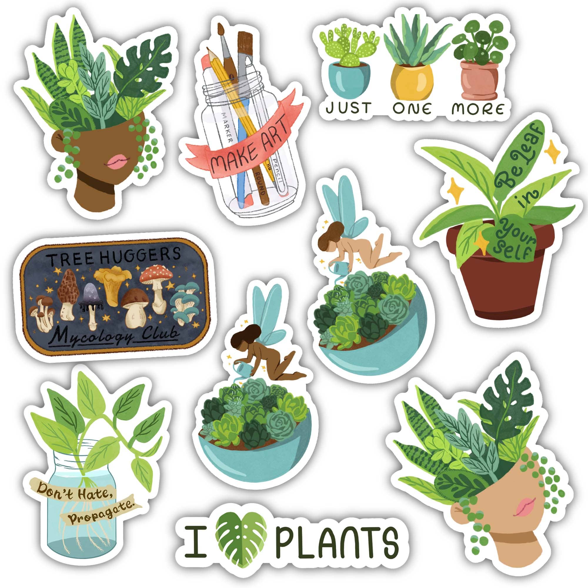  Plant Lovers Stickers 10 Pack、mySite、ghnorth